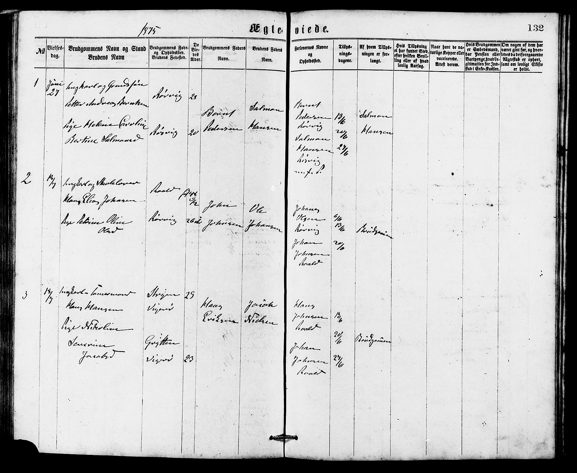 Ministerialprotokoller, klokkerbøker og fødselsregistre - Møre og Romsdal, AV/SAT-A-1454/537/L0521: Parish register (copy) no. 537C02, 1869-1888, p. 132