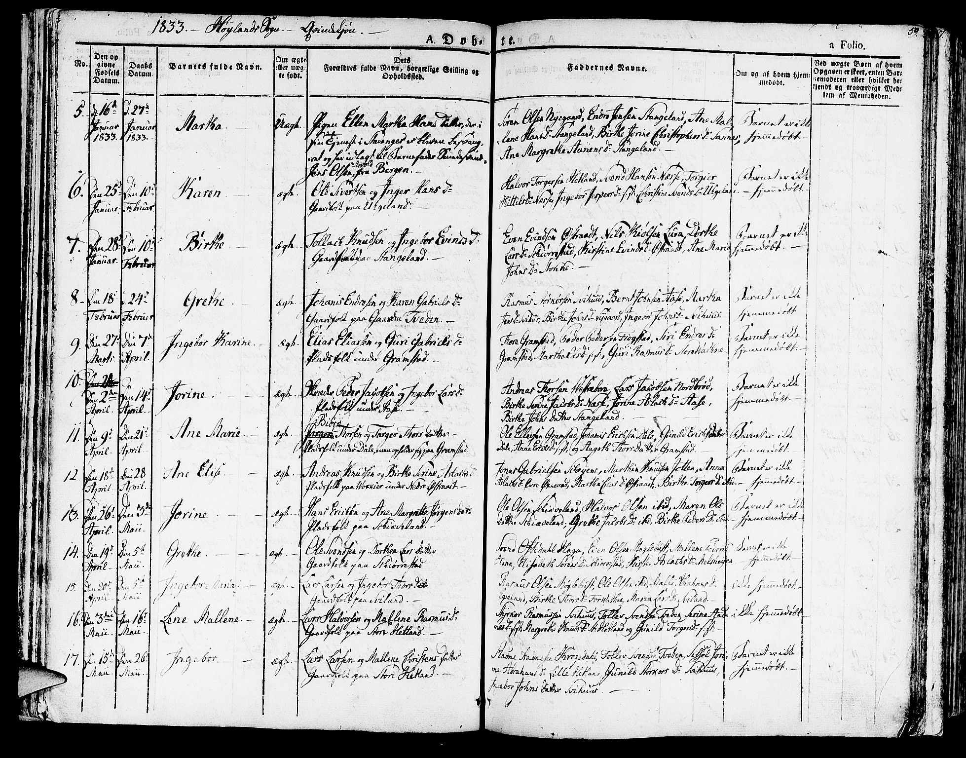 Høyland sokneprestkontor, SAST/A-101799/001/30BA/L0007: Parish register (official) no. A 7 /1, 1825-1841, p. 59