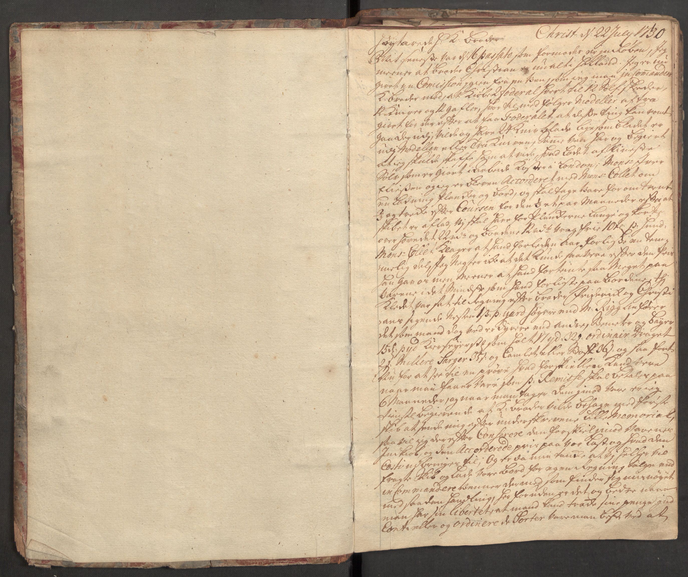 Rentekammeret inntil 1814, Realistisk ordnet avdeling, RA/EA-4070/Kh/L0004: [R2]: Kjøpmann Johan Pohlmands kopibok, 1730-1734, p. 3