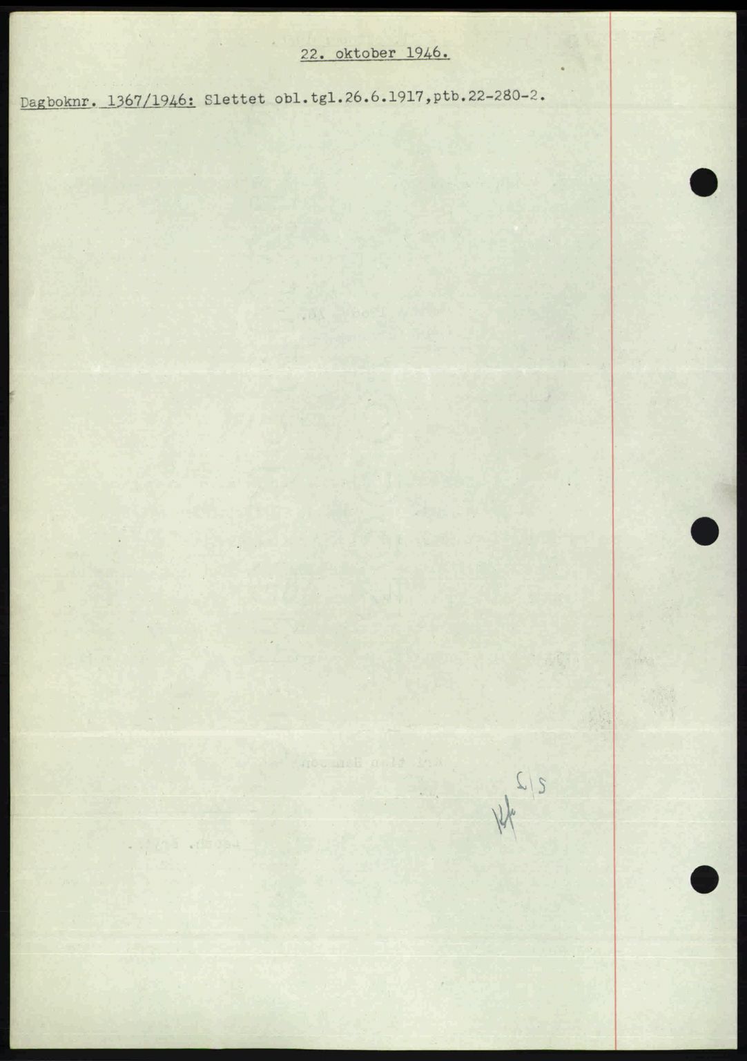 Nedenes sorenskriveri, SAK/1221-0006/G/Gb/Gba/L0056: Mortgage book no. A8, 1946-1947, Diary no: : 1367/1946
