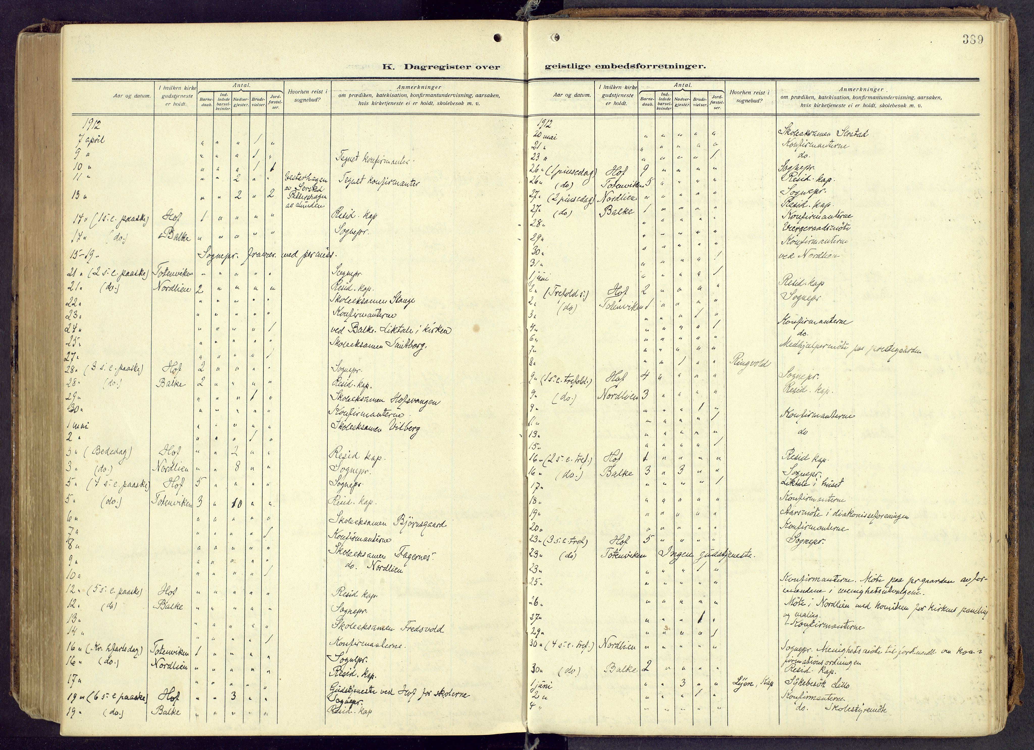 Østre Toten prestekontor, AV/SAH-PREST-104/H/Ha/Haa/L0010: Parish register (official) no. 10, 1910-1920, p. 389