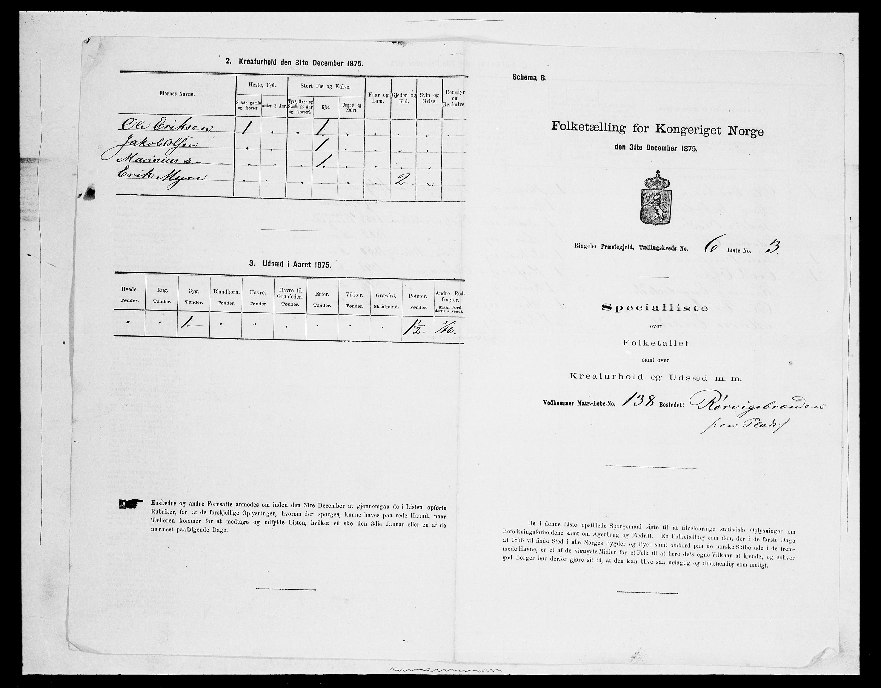 SAH, 1875 census for 0520P Ringebu, 1875, p. 844