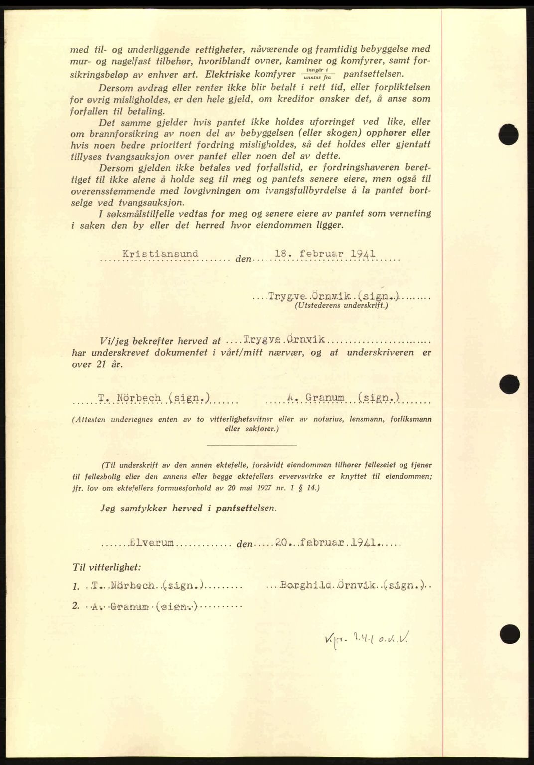 Nordmøre sorenskriveri, AV/SAT-A-4132/1/2/2Ca: Mortgage book no. B87, 1940-1941, Diary no: : 327/1941