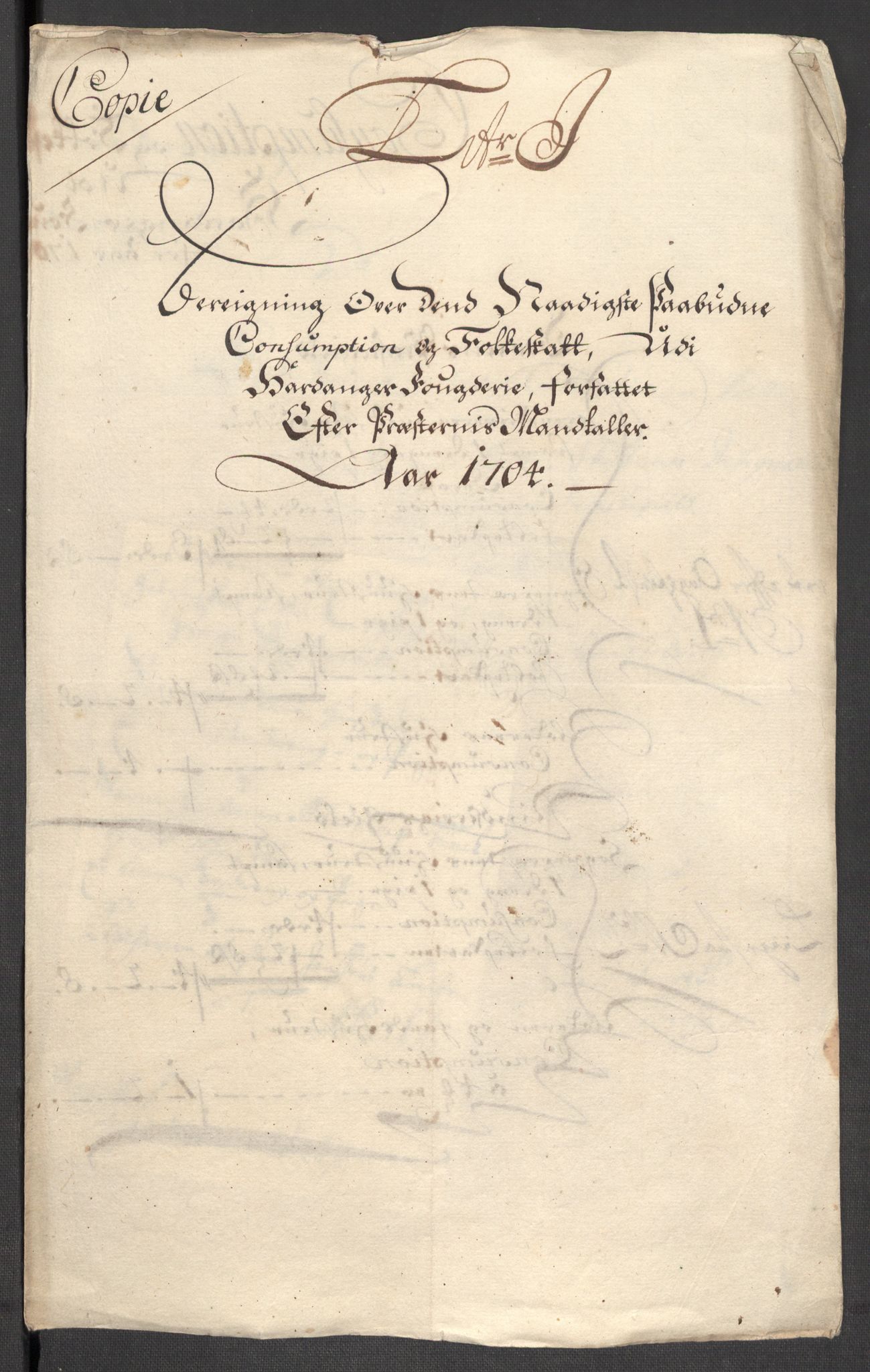 Rentekammeret inntil 1814, Reviderte regnskaper, Fogderegnskap, RA/EA-4092/R48/L2982: Fogderegnskap Sunnhordland og Hardanger, 1704, p. 207