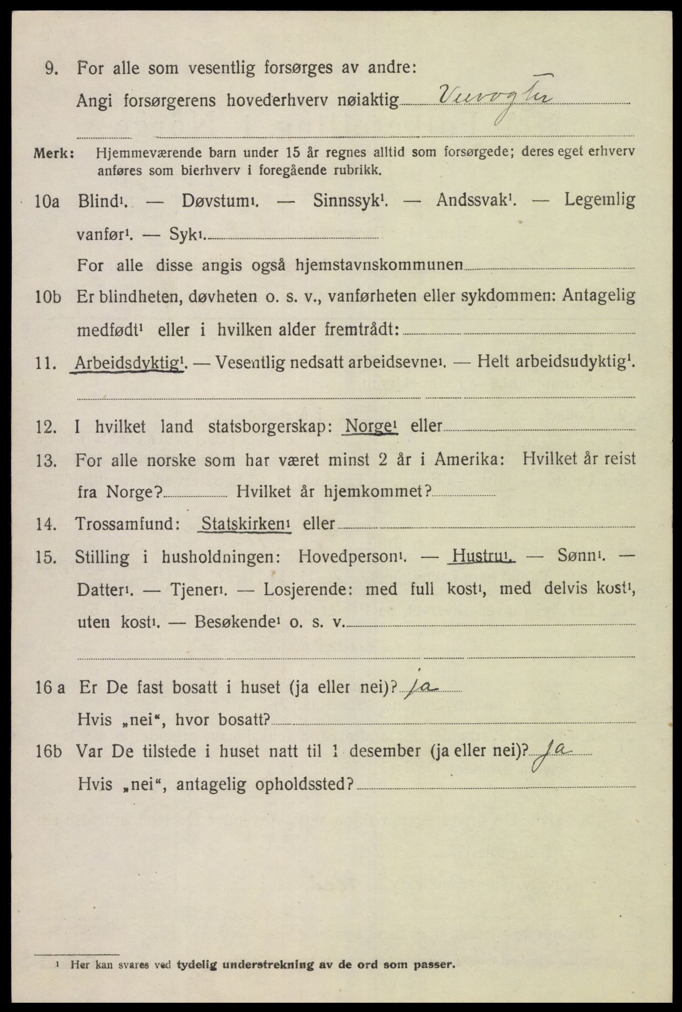 SAK, 1920 census for Holum, 1920, p. 1616