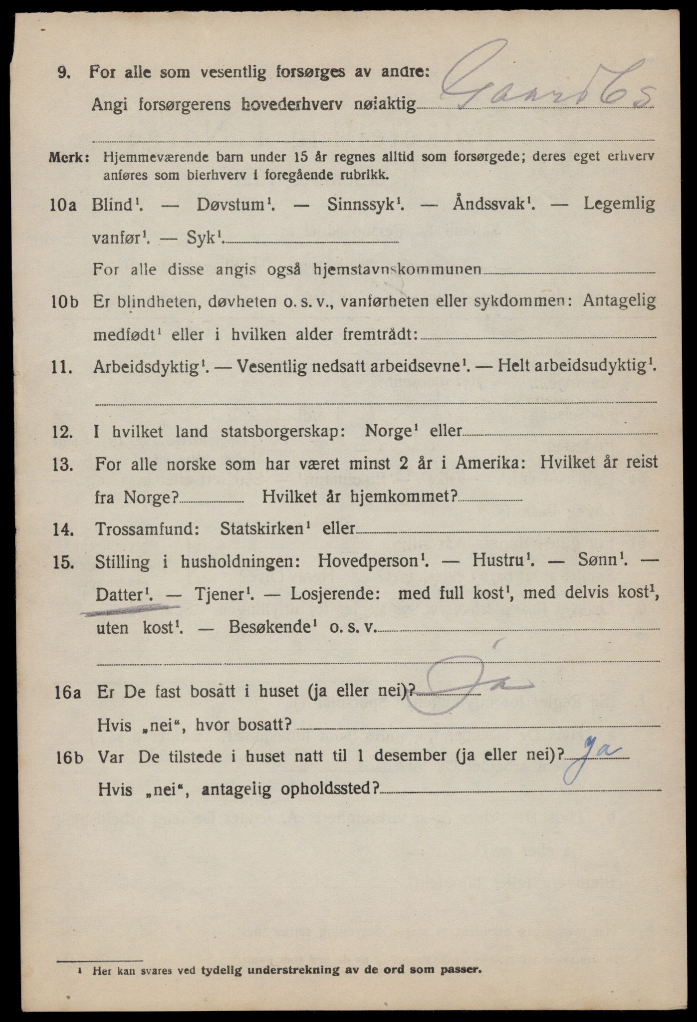 SAST, 1920 census for Forsand, 1920, p. 2752