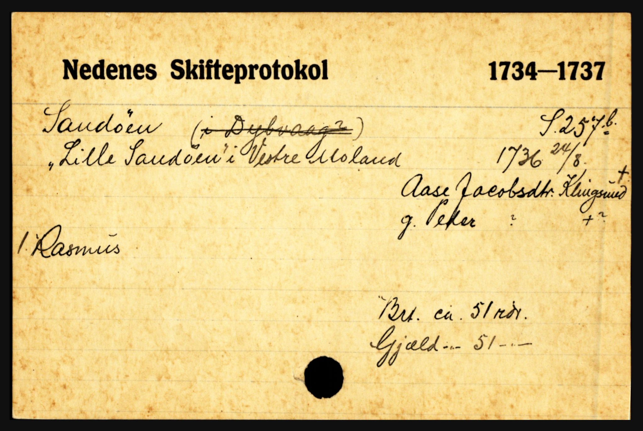 Nedenes sorenskriveri før 1824, AV/SAK-1221-0007/H, p. 25969