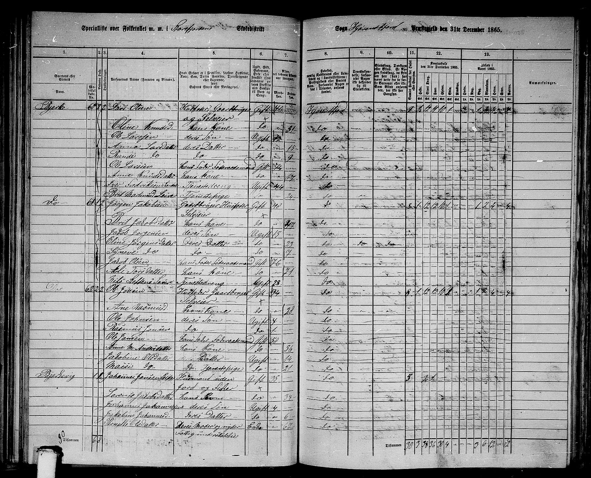 RA, 1865 census for Hjørundfjord, 1865, p. 67