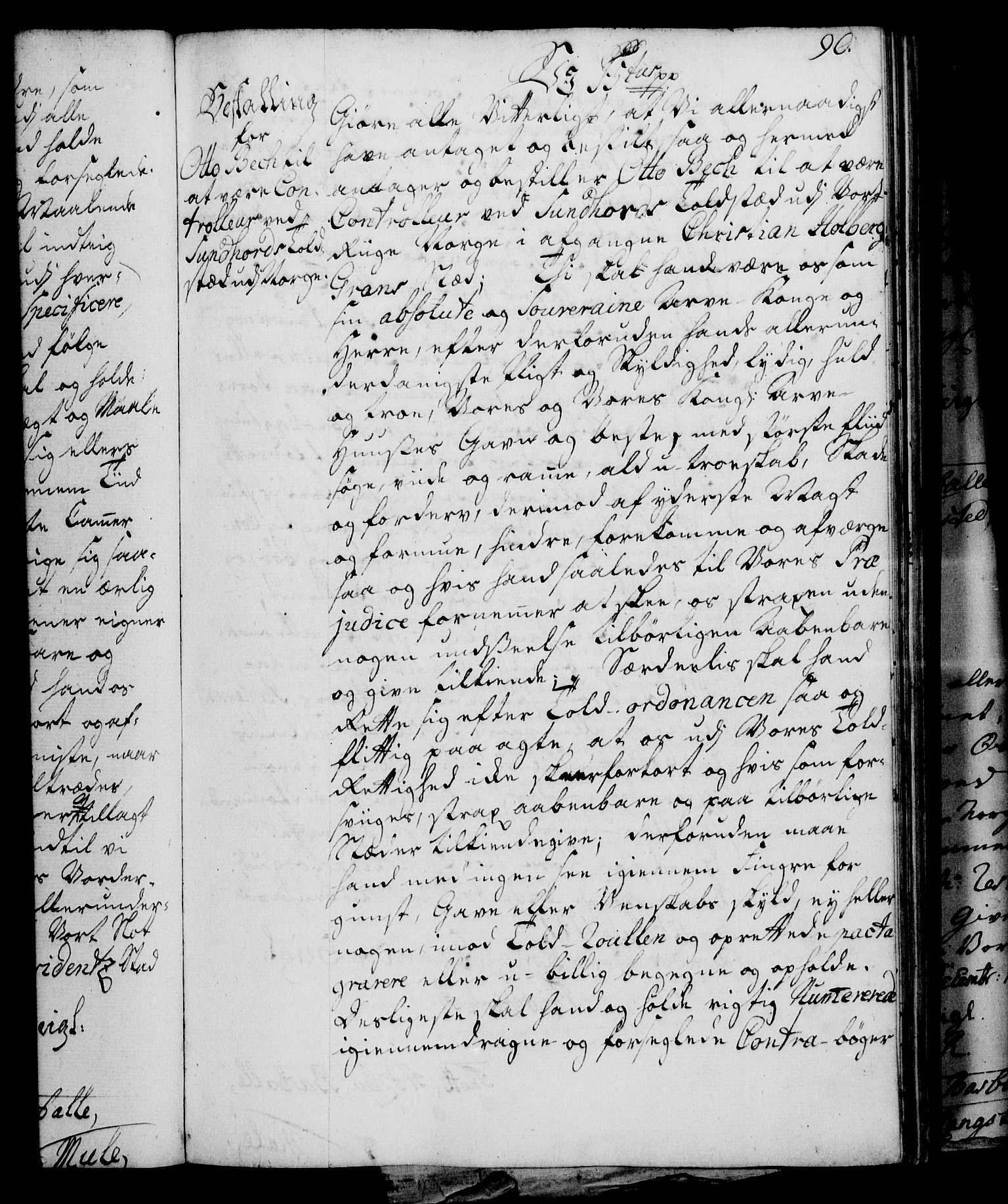 Rentekammeret, Kammerkanselliet, RA/EA-3111/G/Gg/Gge/L0003: Norsk bestallingsprotokoll med register (merket RK 53.27), 1745-1761, p. 90