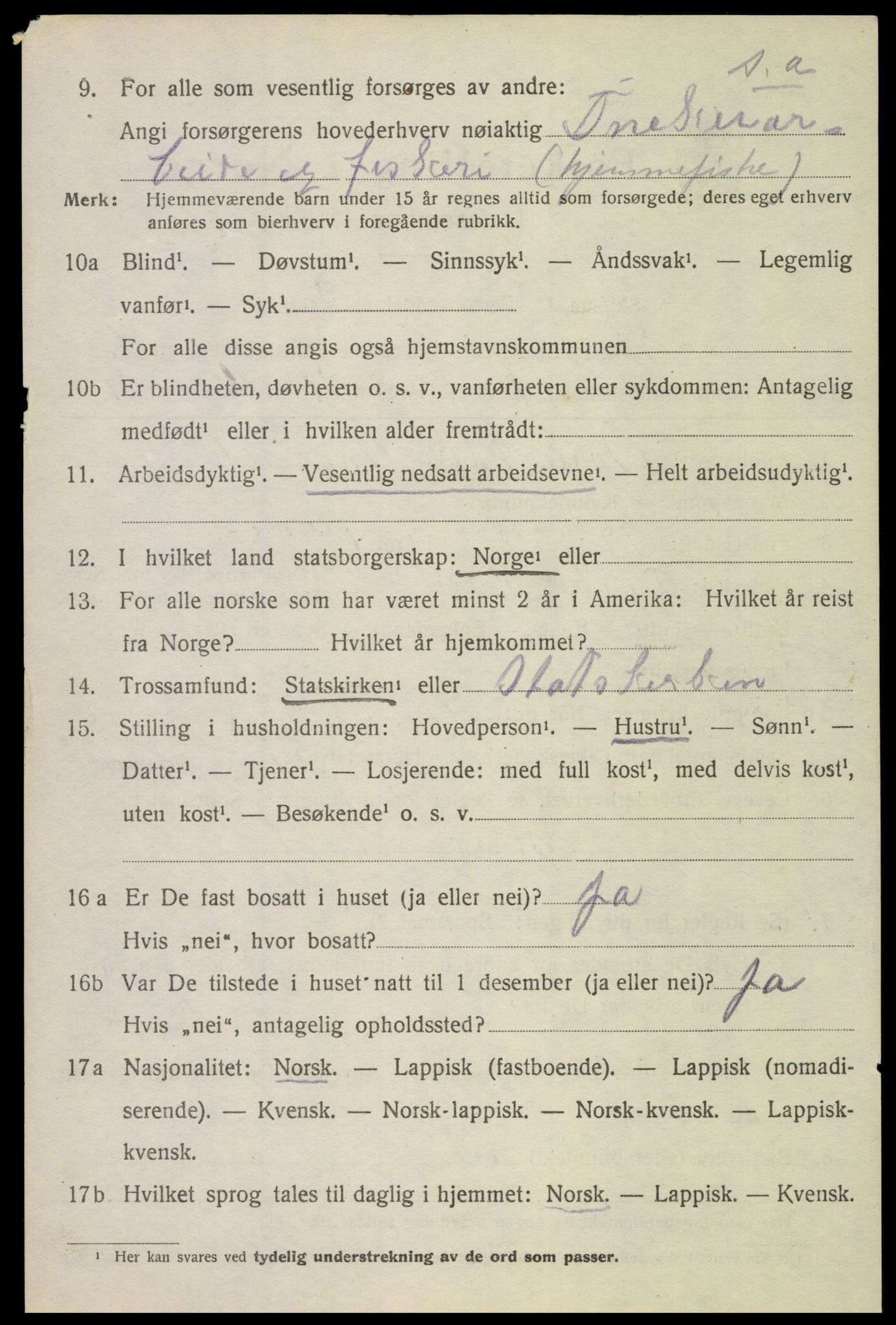 SAT, 1920 census for Hadsel, 1920, p. 5947