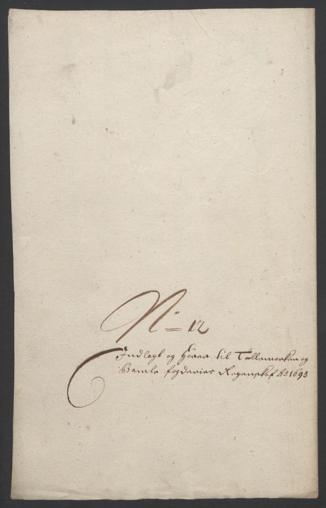 Rentekammeret inntil 1814, Reviderte regnskaper, Fogderegnskap, AV/RA-EA-4092/R36/L2093: Fogderegnskap Øvre og Nedre Telemark og Bamble, 1695, p. 337