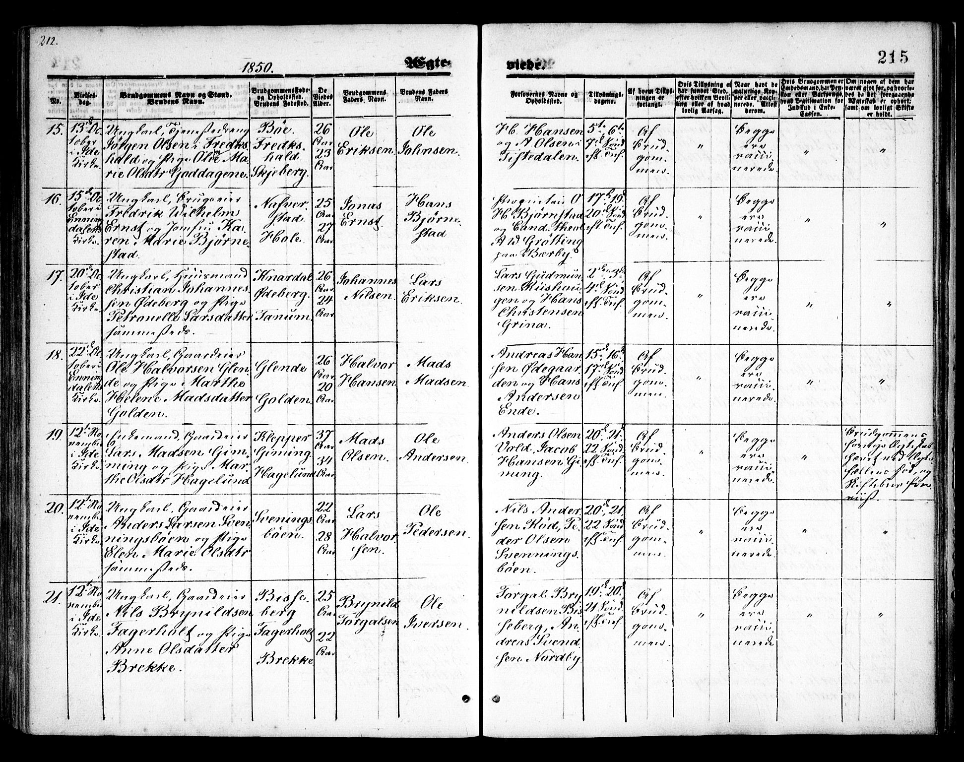 Idd prestekontor Kirkebøker, SAO/A-10911/F/Fc/L0004a: Parish register (official) no. III 4A, 1848-1860, p. 215