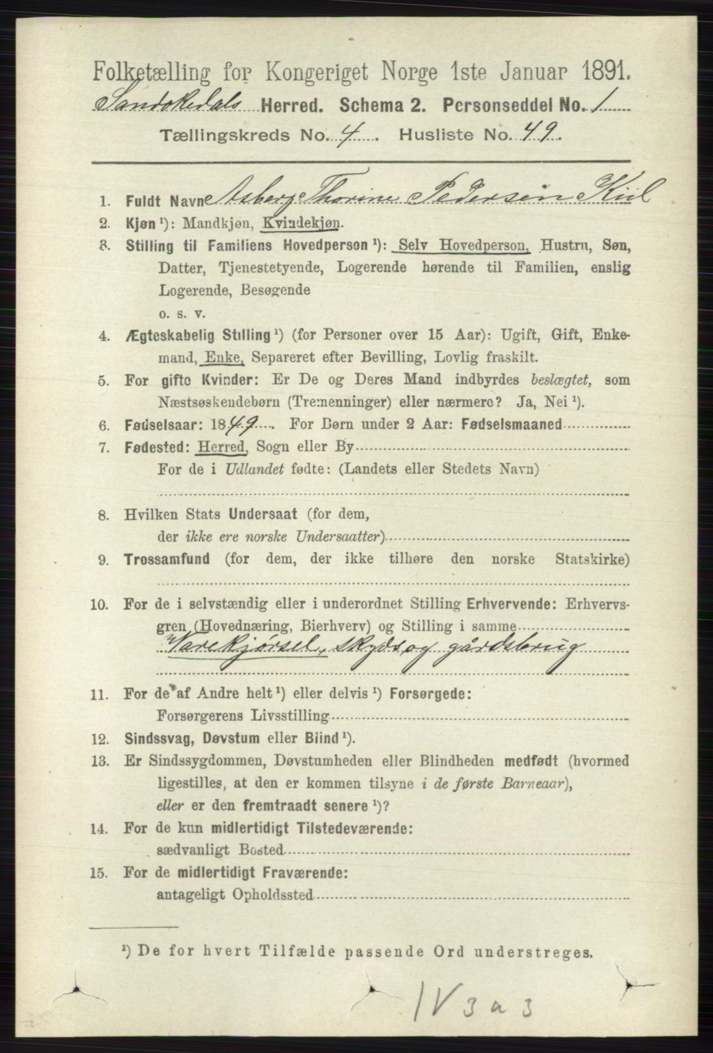 RA, 1891 census for 0816 Sannidal, 1891, p. 1512