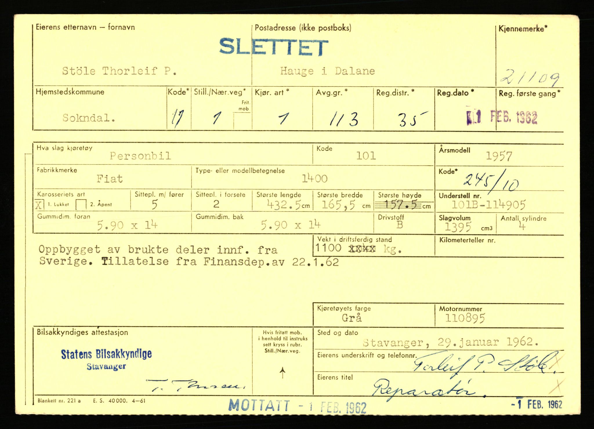 Stavanger trafikkstasjon, AV/SAST-A-101942/0/F/L0037: L-20500 - L-21499, 1930-1971, p. 1719