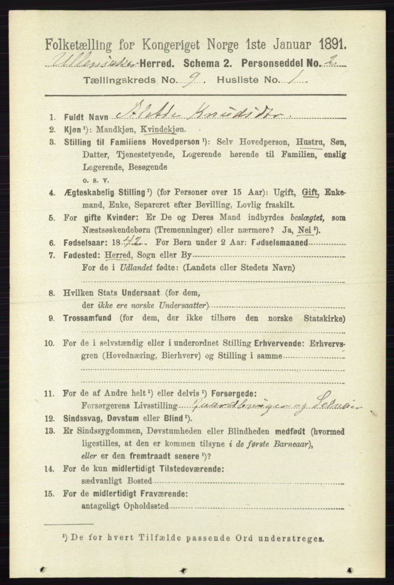 RA, 1891 census for 0235 Ullensaker, 1891, p. 4041