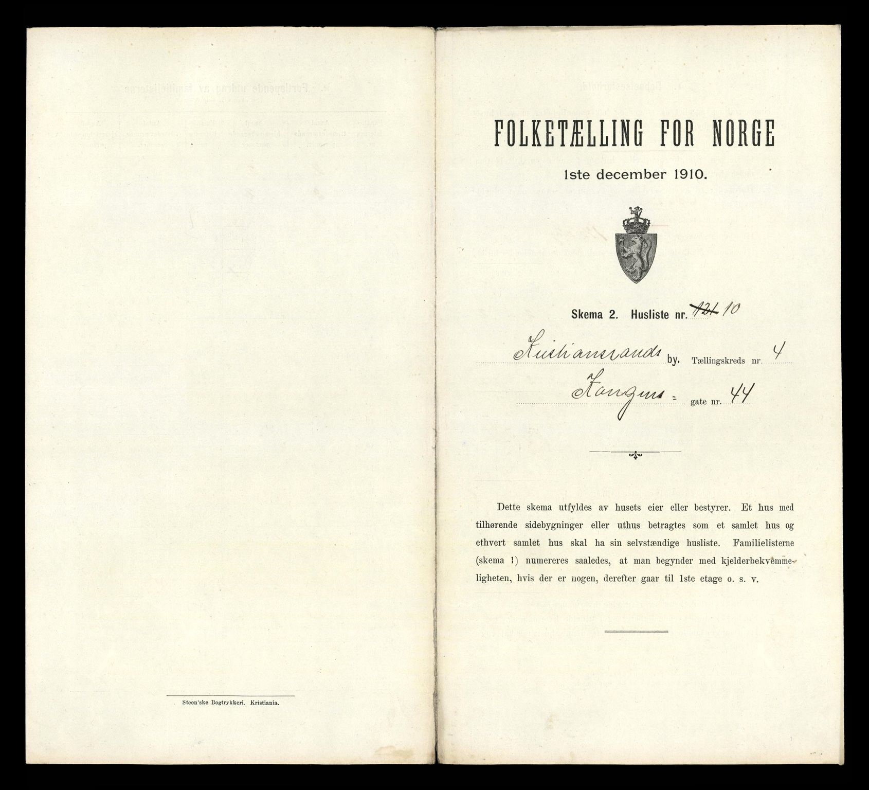 RA, 1910 census for Kristiansand, 1910, p. 804
