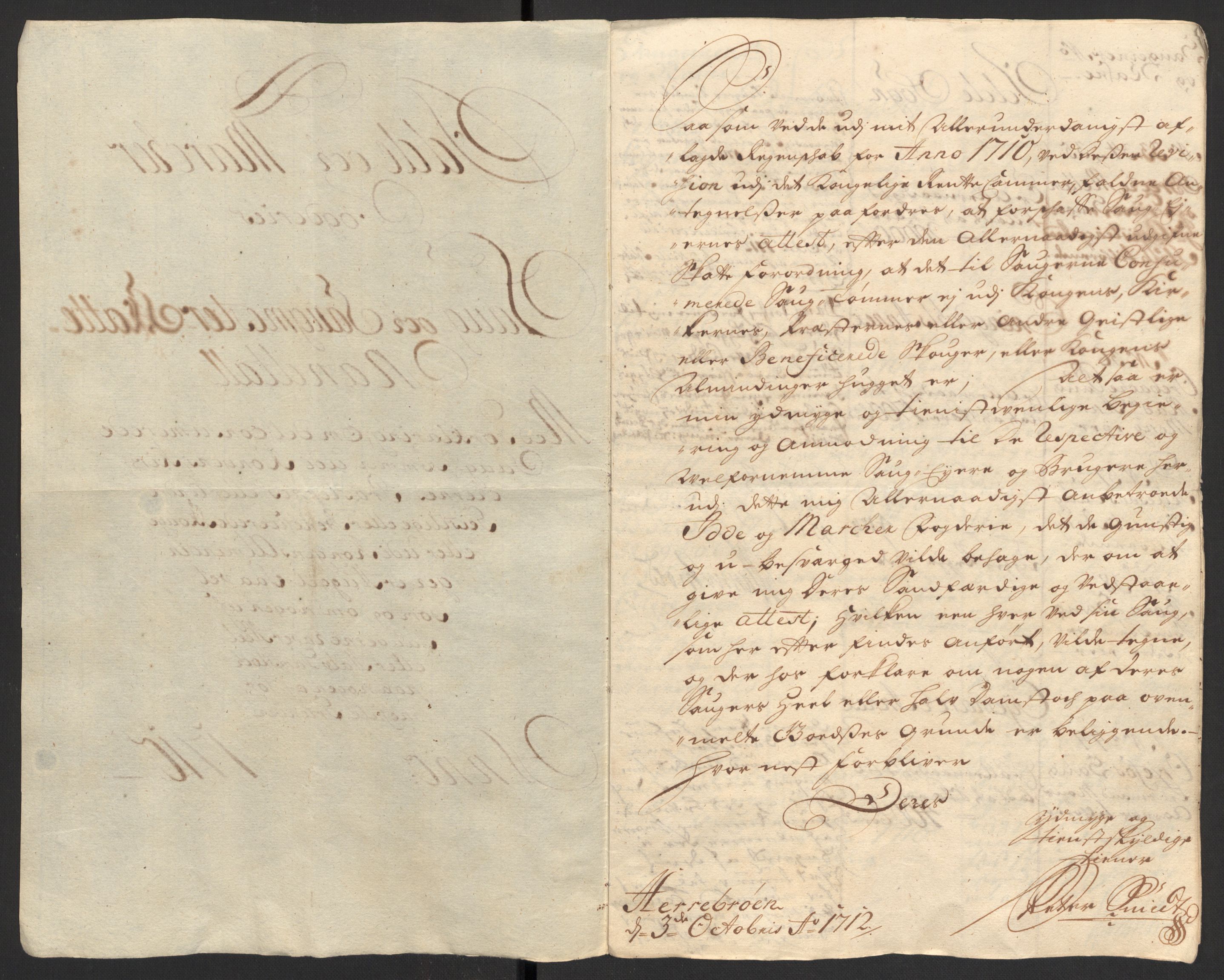 Rentekammeret inntil 1814, Reviderte regnskaper, Fogderegnskap, AV/RA-EA-4092/R01/L0019: Fogderegnskap Idd og Marker, 1710, p. 161