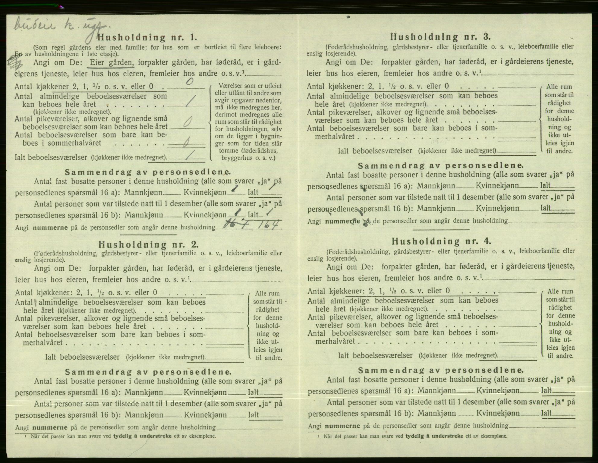 SAB, 1920 census for Evanger, 1920, p. 446