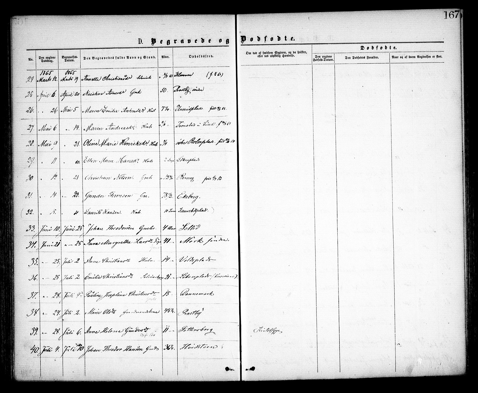 Spydeberg prestekontor Kirkebøker, AV/SAO-A-10924/F/Fa/L0006: Parish register (official) no. I 6, 1863-1874, p. 167