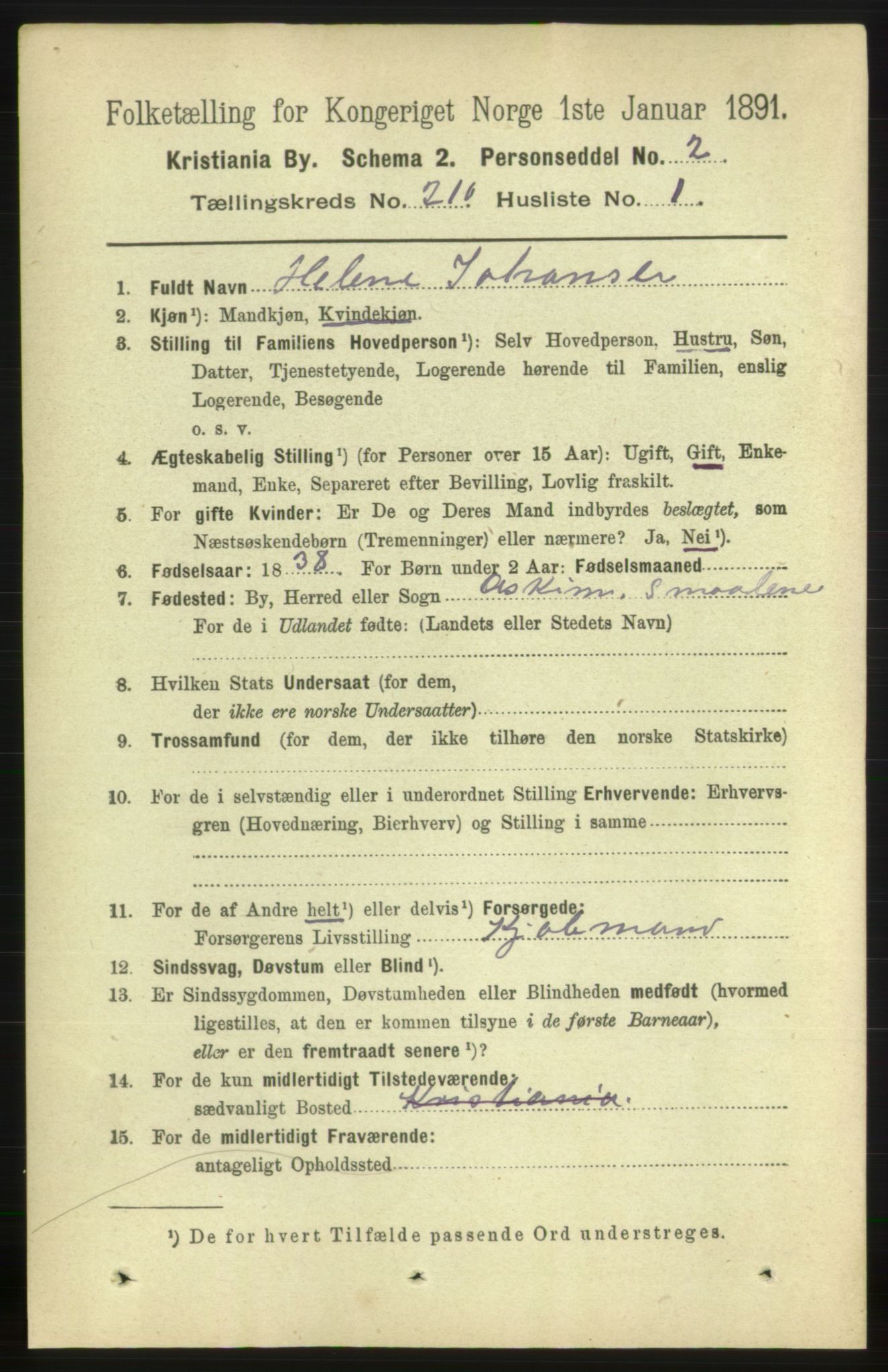 RA, 1891 census for 0301 Kristiania, 1891, p. 125357