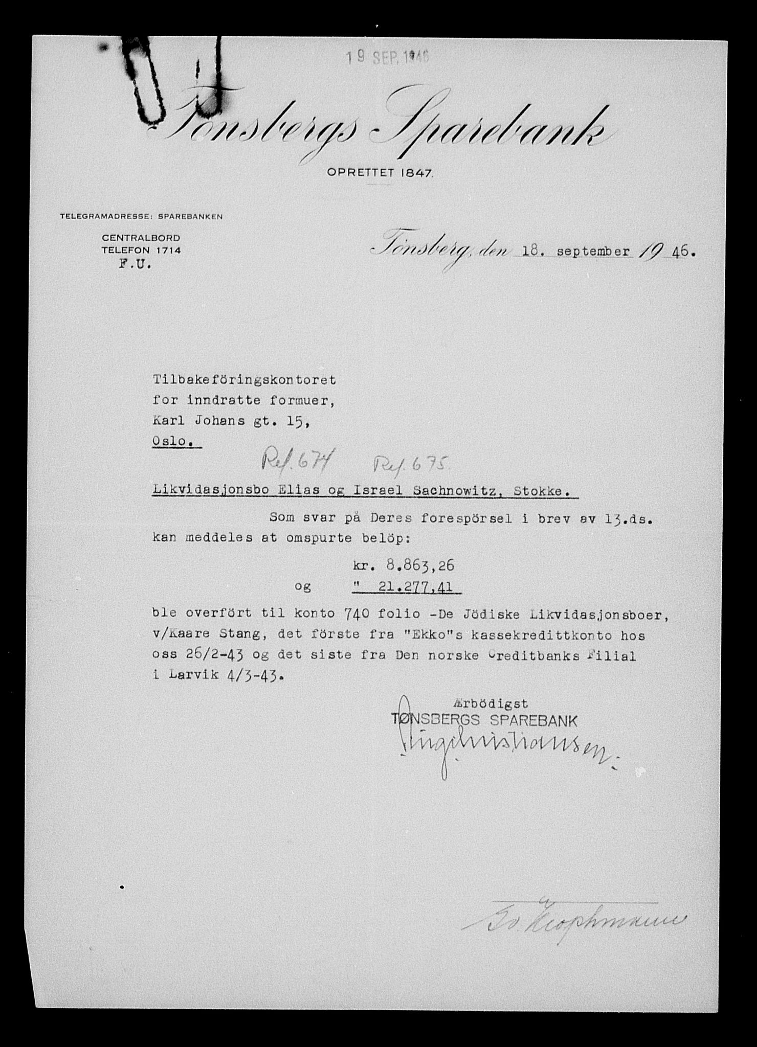 Justisdepartementet, Tilbakeføringskontoret for inndratte formuer, AV/RA-S-1564/H/Hc/Hcd/L1005: --, 1945-1947, p. 34