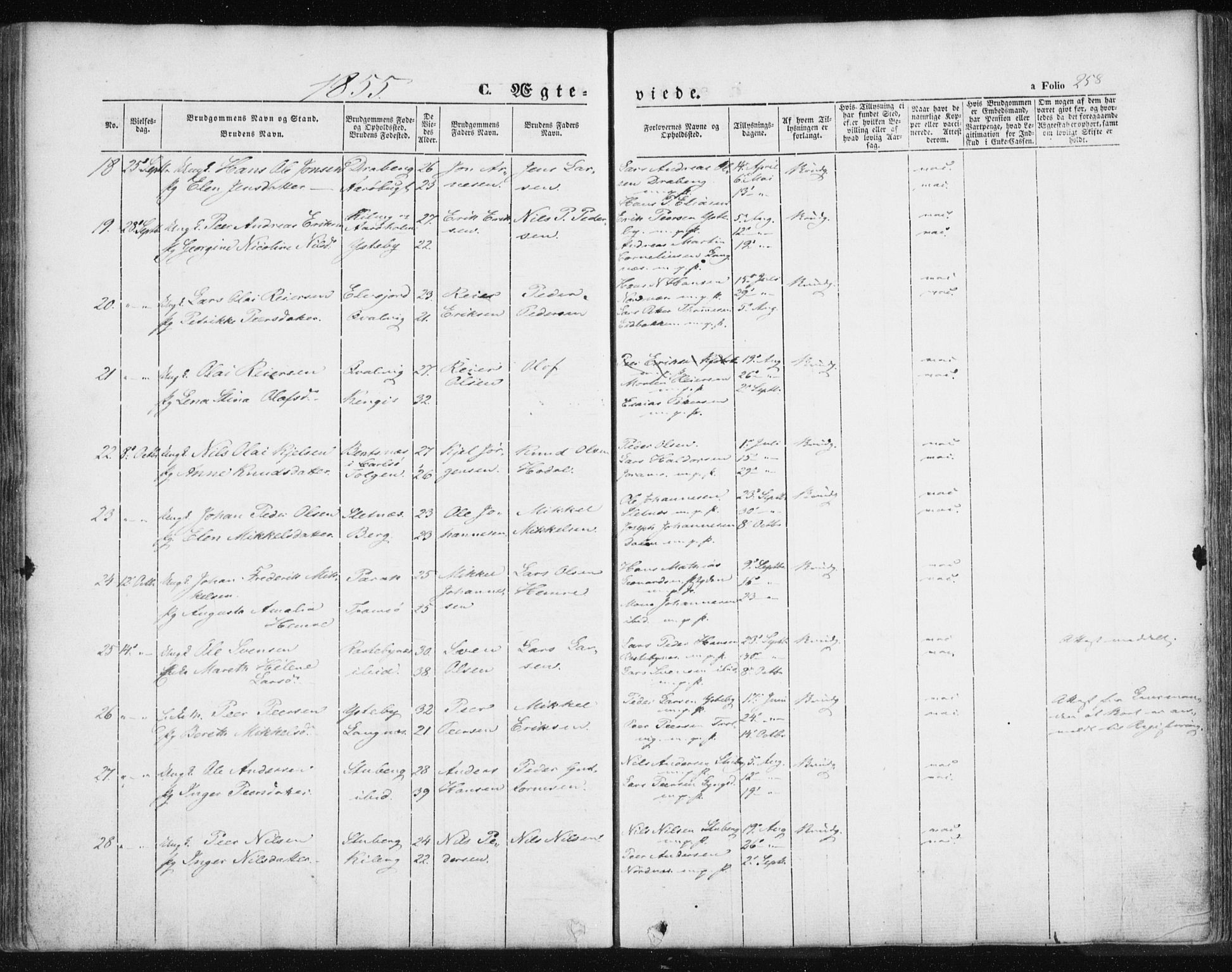 Lyngen sokneprestembete, AV/SATØ-S-1289/H/He/Hea/L0004kirke: Parish register (official) no. 4, 1839-1858, p. 258