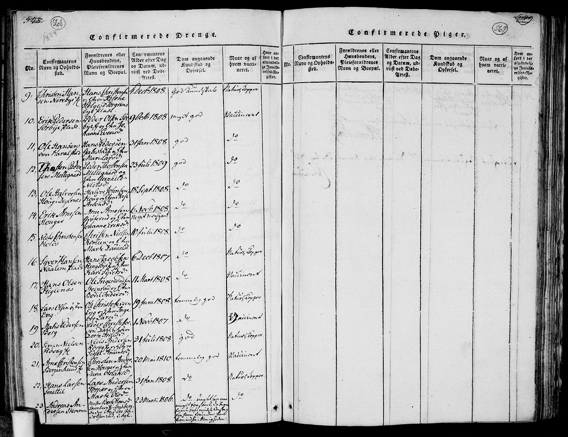 Rakkestad prestekontor Kirkebøker, AV/SAO-A-2008/F/Fa/L0006: Parish register (official) no. I 6, 1814-1824, p. 568-569