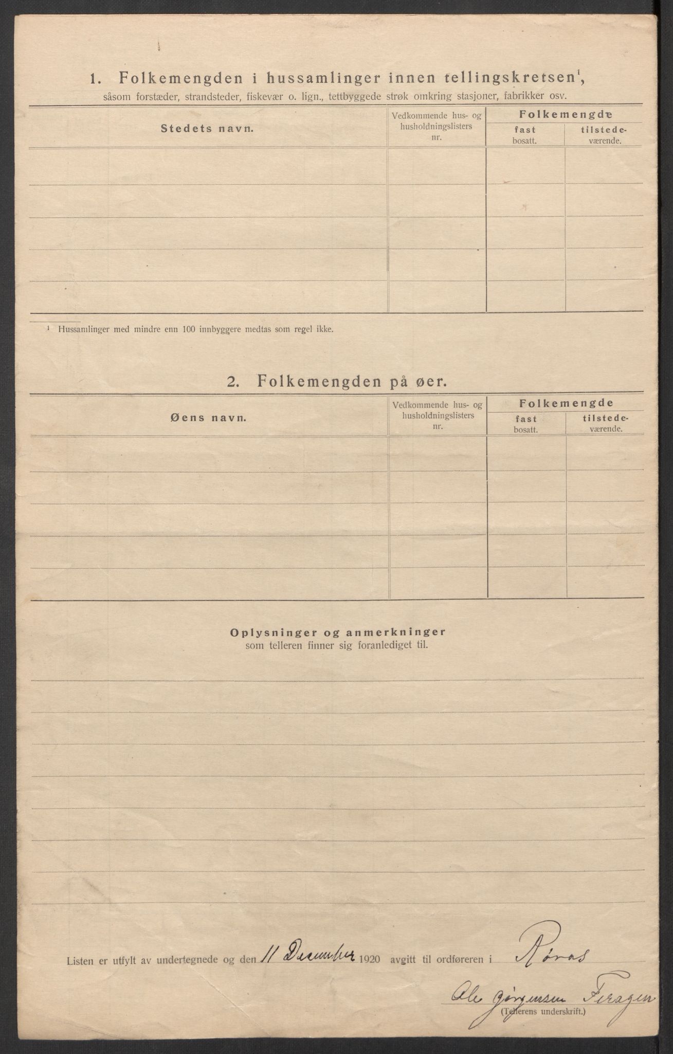 SAT, 1920 census for Røros, 1920, p. 41