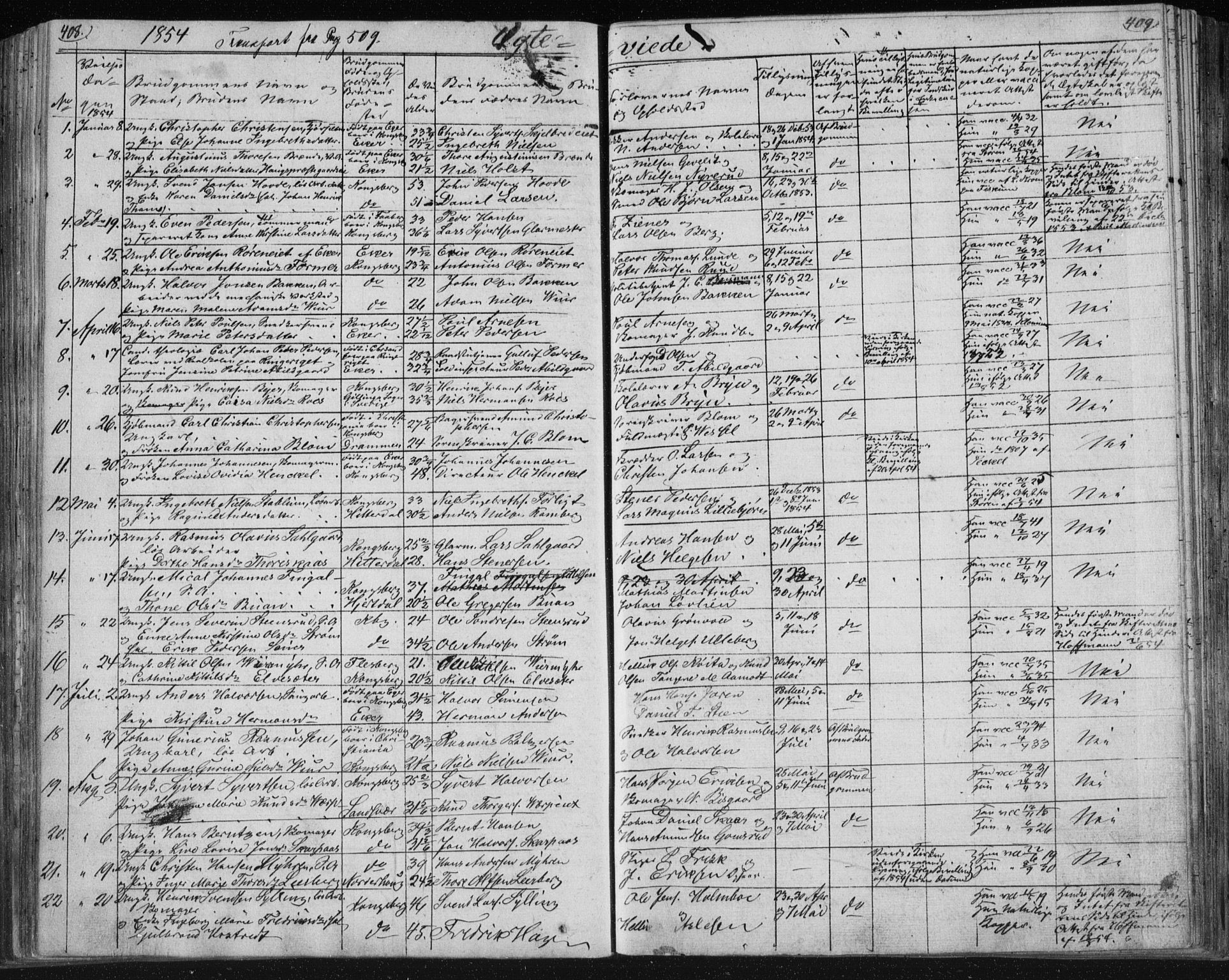 Kongsberg kirkebøker, SAKO/A-22/F/Fa/L0009: Parish register (official) no. I 9, 1839-1858, p. 408-409