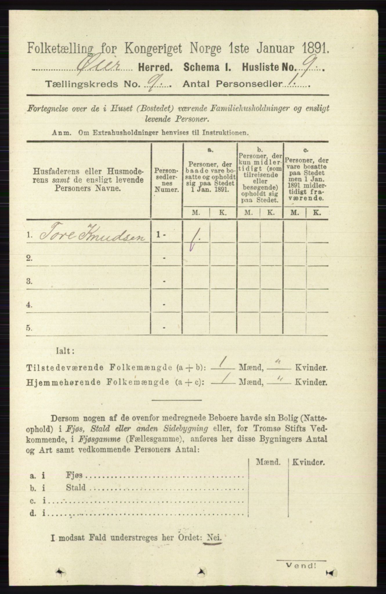 RA, 1891 census for 0521 Øyer, 1891, p. 3092