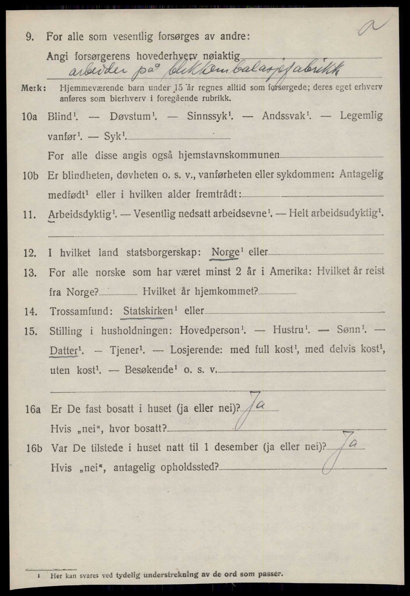 SAT, 1920 census for Bremsnes, 1920, p. 1496