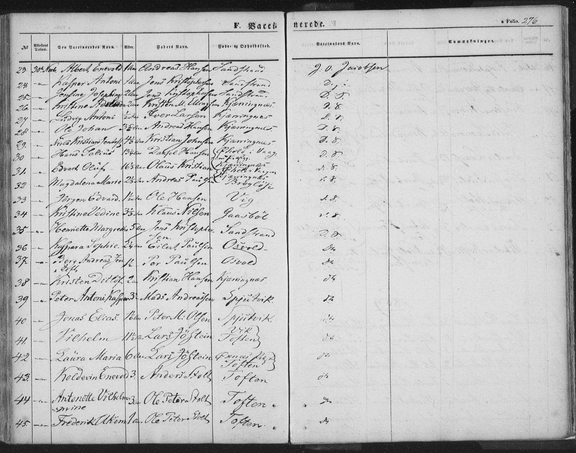 Ministerialprotokoller, klokkerbøker og fødselsregistre - Nordland, AV/SAT-A-1459/895/L1369: Parish register (official) no. 895A04, 1852-1872, p. 276