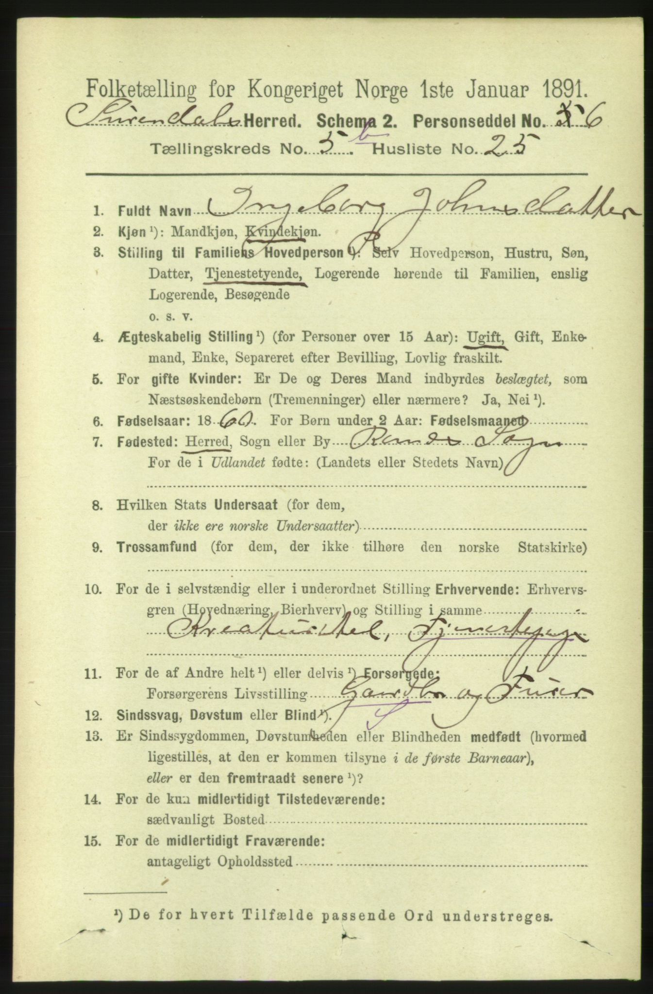 RA, 1891 census for 1566 Surnadal, 1891, p. 1638