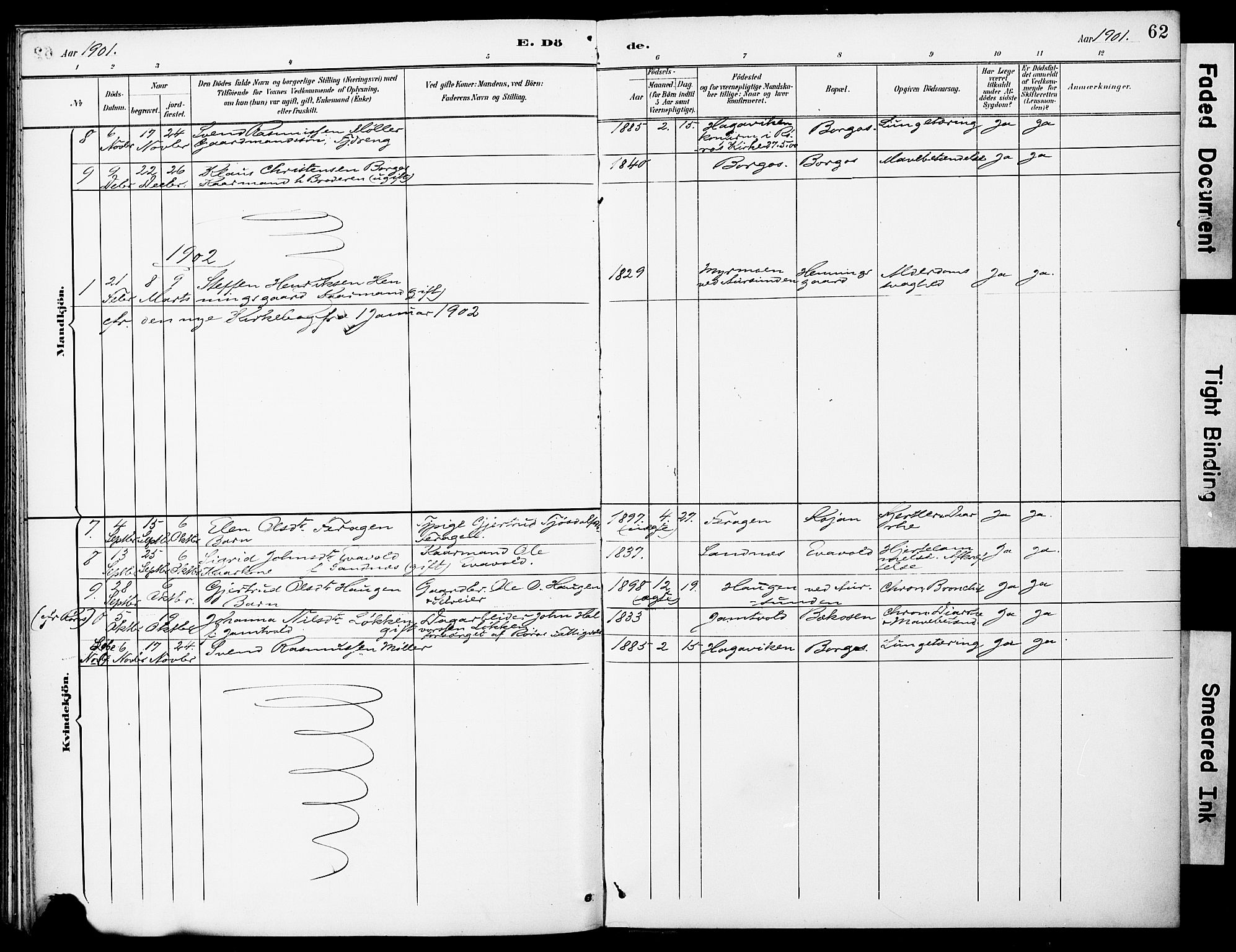 Ministerialprotokoller, klokkerbøker og fødselsregistre - Sør-Trøndelag, SAT/A-1456/683/L0948: Parish register (official) no. 683A01, 1891-1902, p. 62