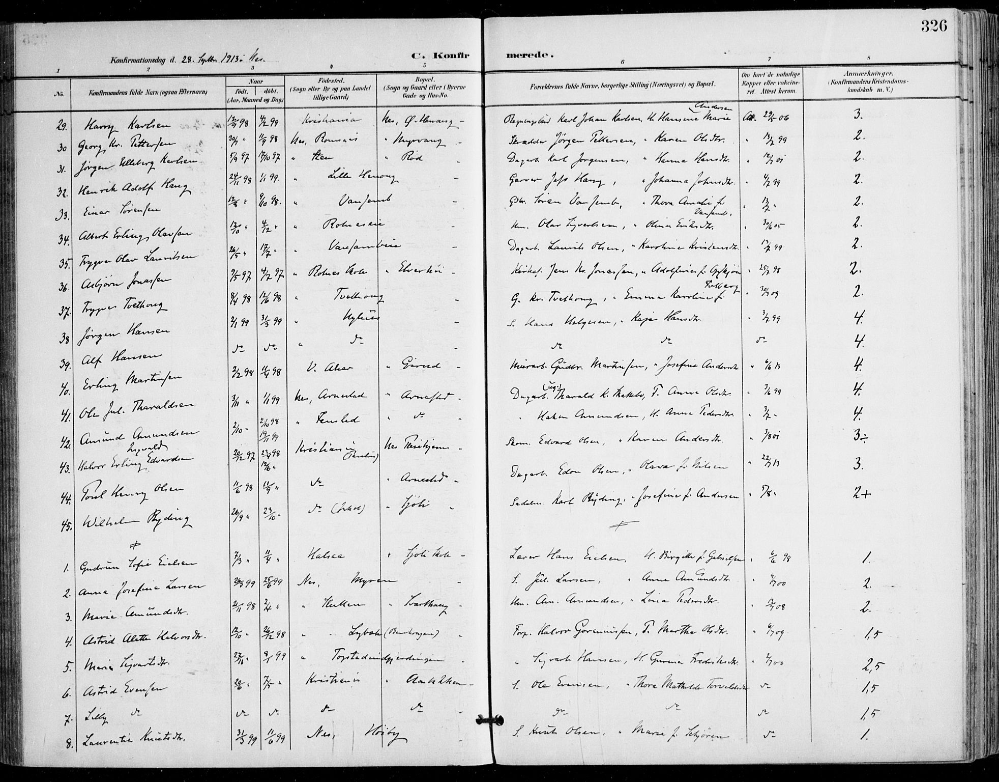 Nes prestekontor Kirkebøker, AV/SAO-A-10410/F/Fa/L0011: Parish register (official) no. I 11, 1899-1918, p. 326