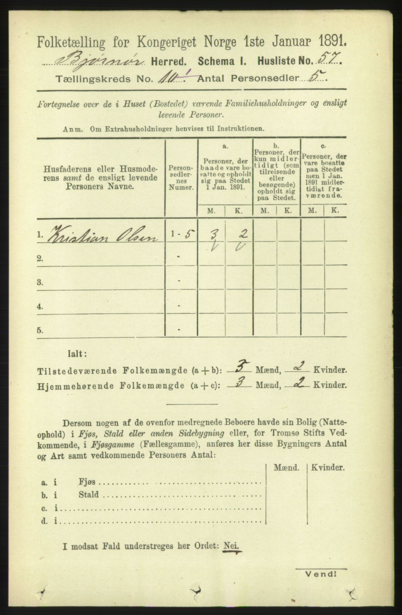 RA, 1891 census for 1632 Bjørnør, 1891, p. 4142