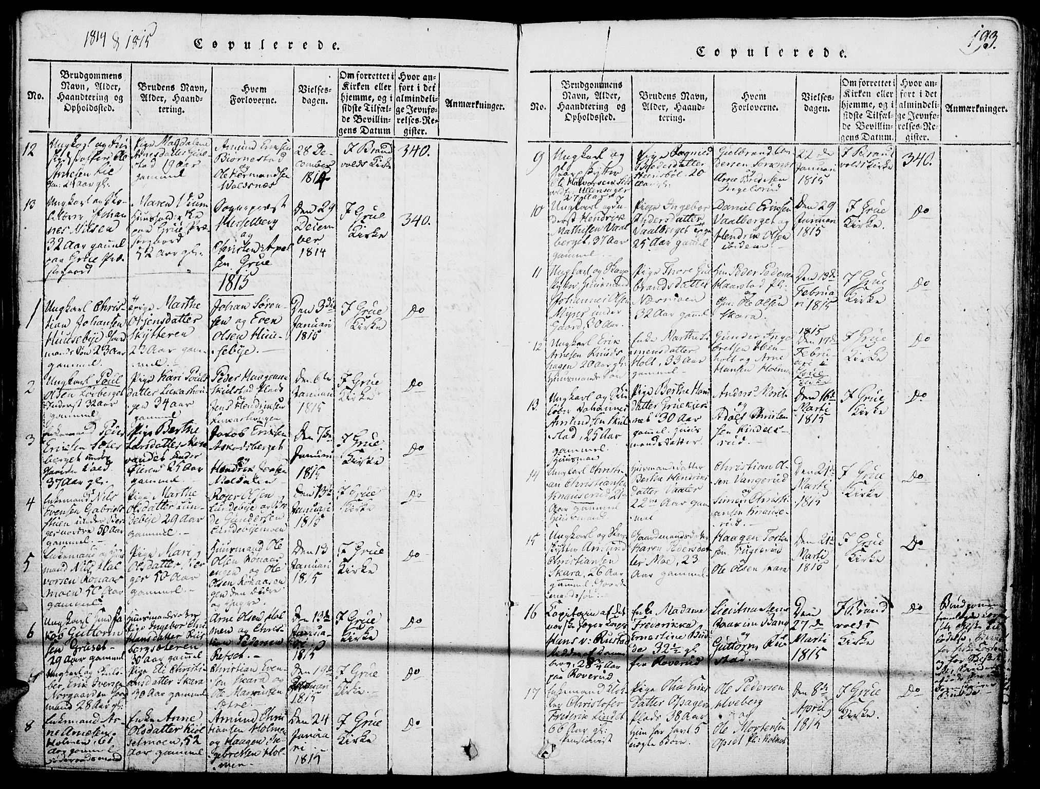 Grue prestekontor, SAH/PREST-036/H/Ha/Haa/L0006: Parish register (official) no. 6, 1814-1830, p. 193