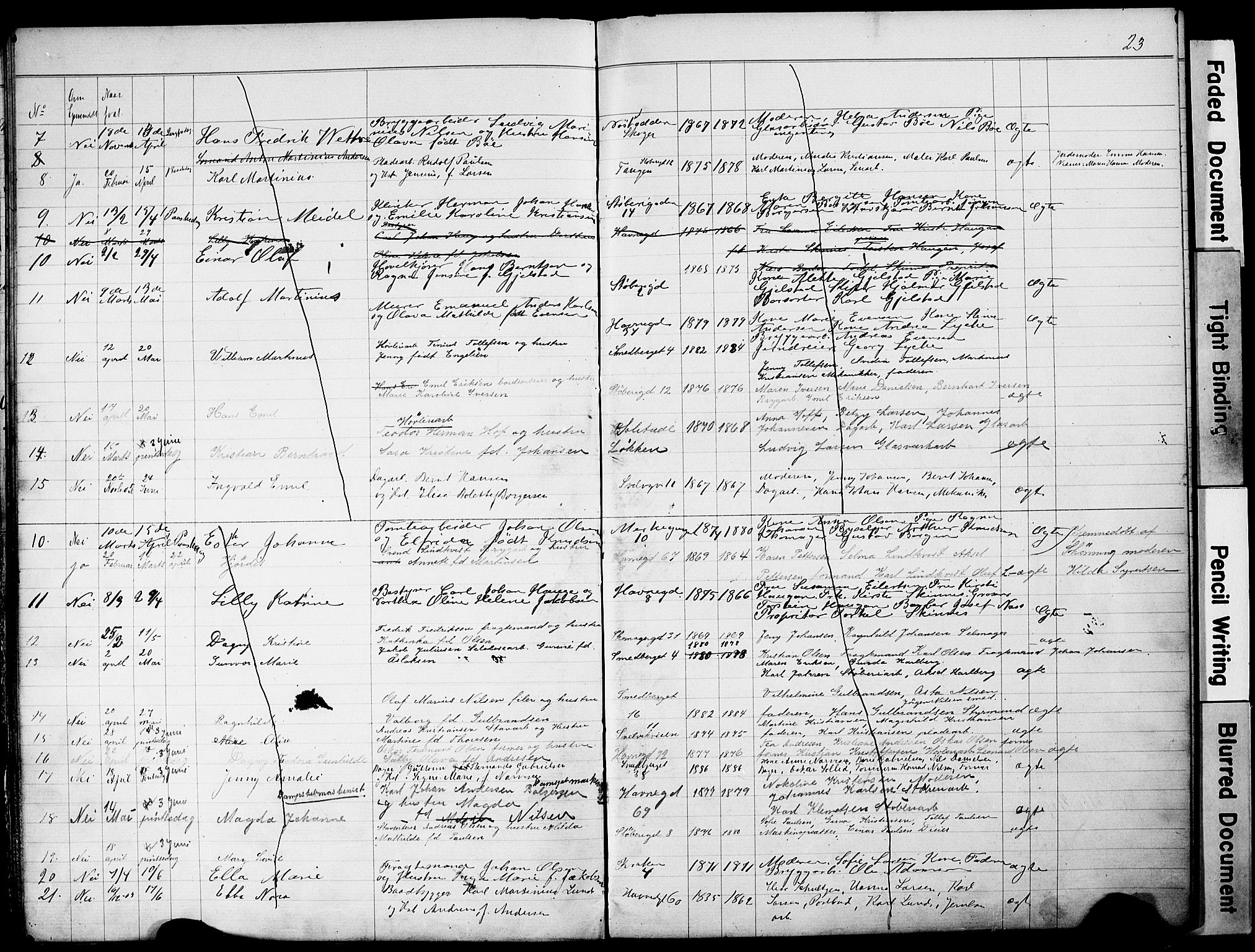 Strømsø kirkebøker, AV/SAKO-A-246/Y/Yb/L0001: Parish register draft no. II 1, 1896-1904, p. 23