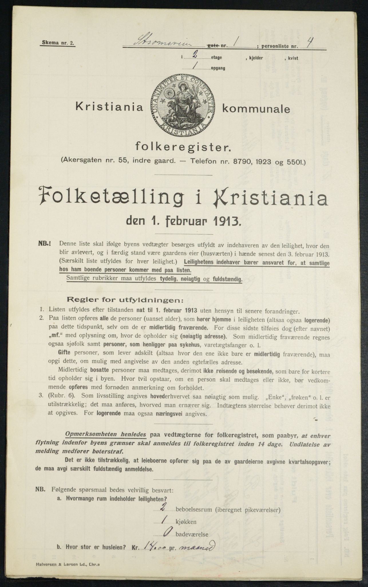 OBA, Municipal Census 1913 for Kristiania, 1913, p. 104039