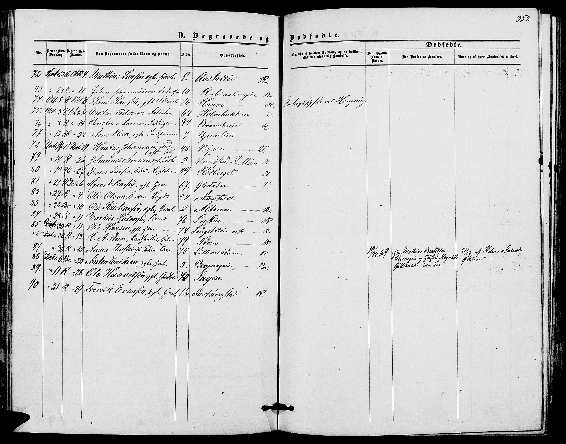 Ringsaker prestekontor, AV/SAH-PREST-014/L/La/L0007: Parish register (copy) no. 7, 1861-1869, p. 352