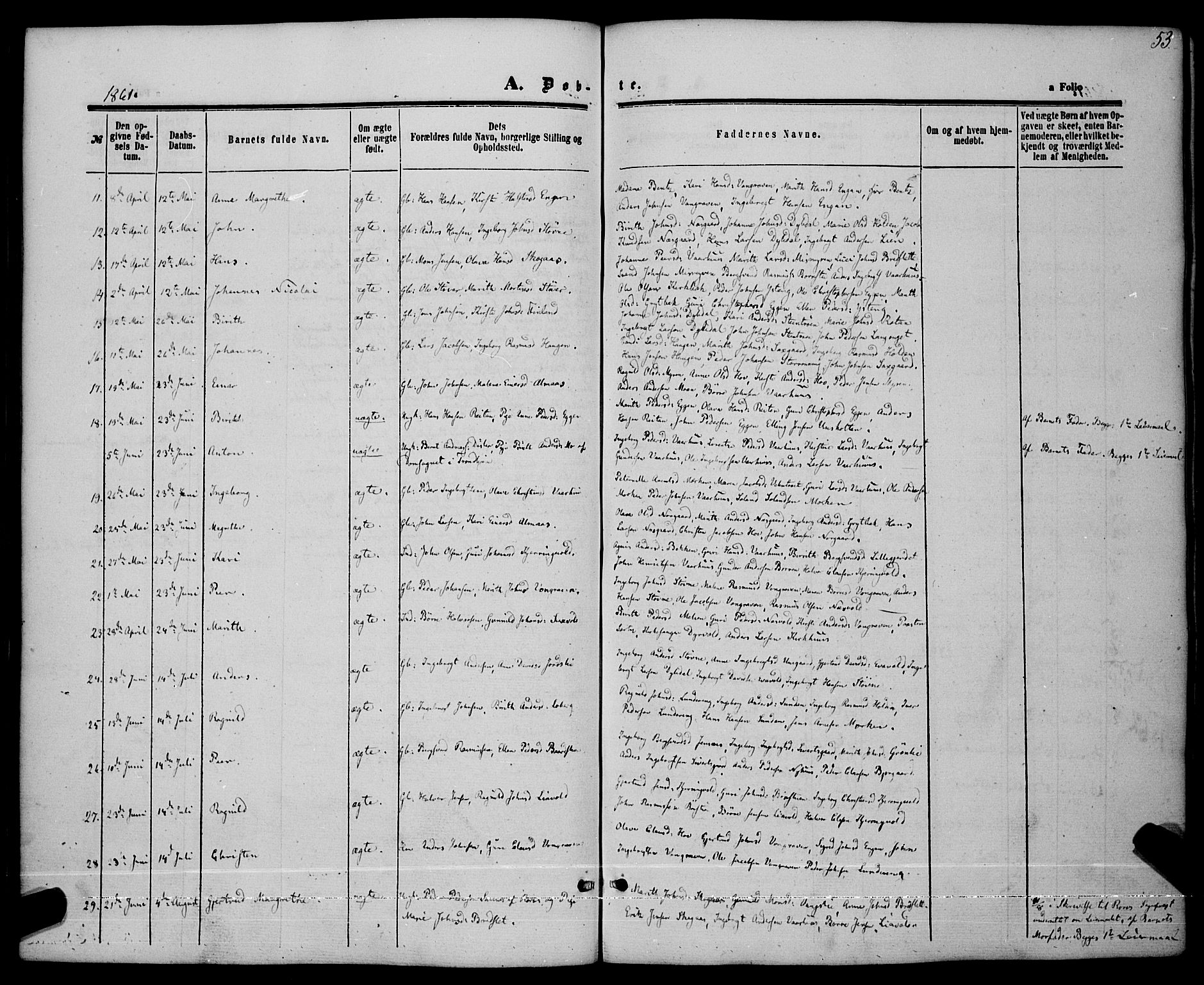 Ministerialprotokoller, klokkerbøker og fødselsregistre - Sør-Trøndelag, AV/SAT-A-1456/685/L0968: Parish register (official) no. 685A07 /3, 1860-1869, p. 53