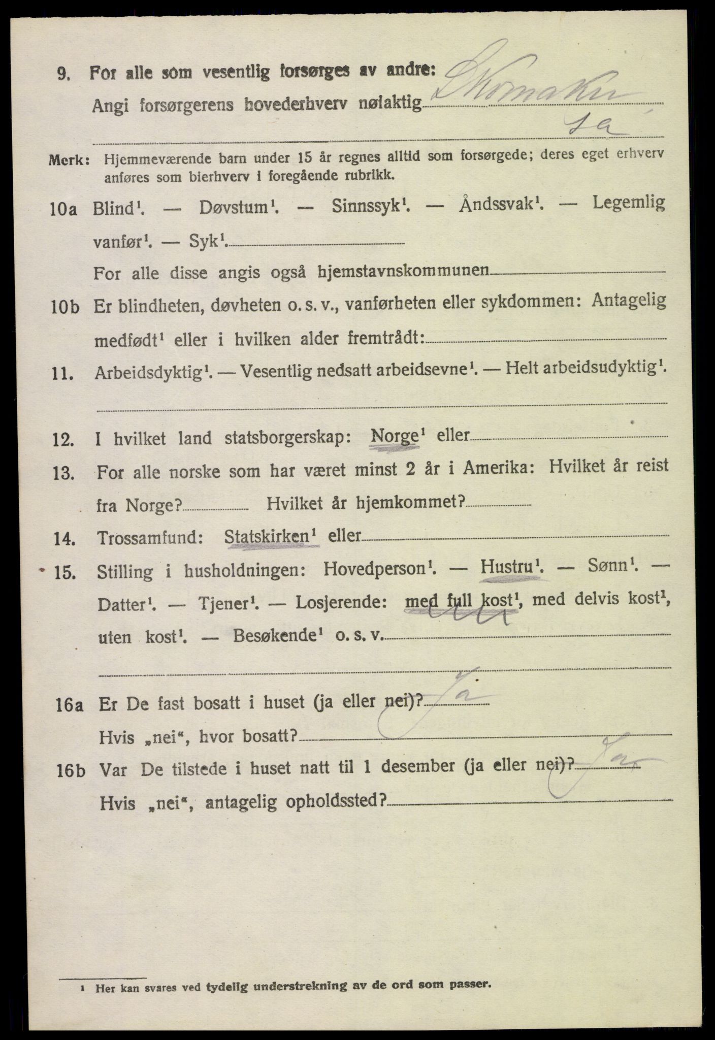 SAH, 1920 census for Stange, 1920, p. 5196