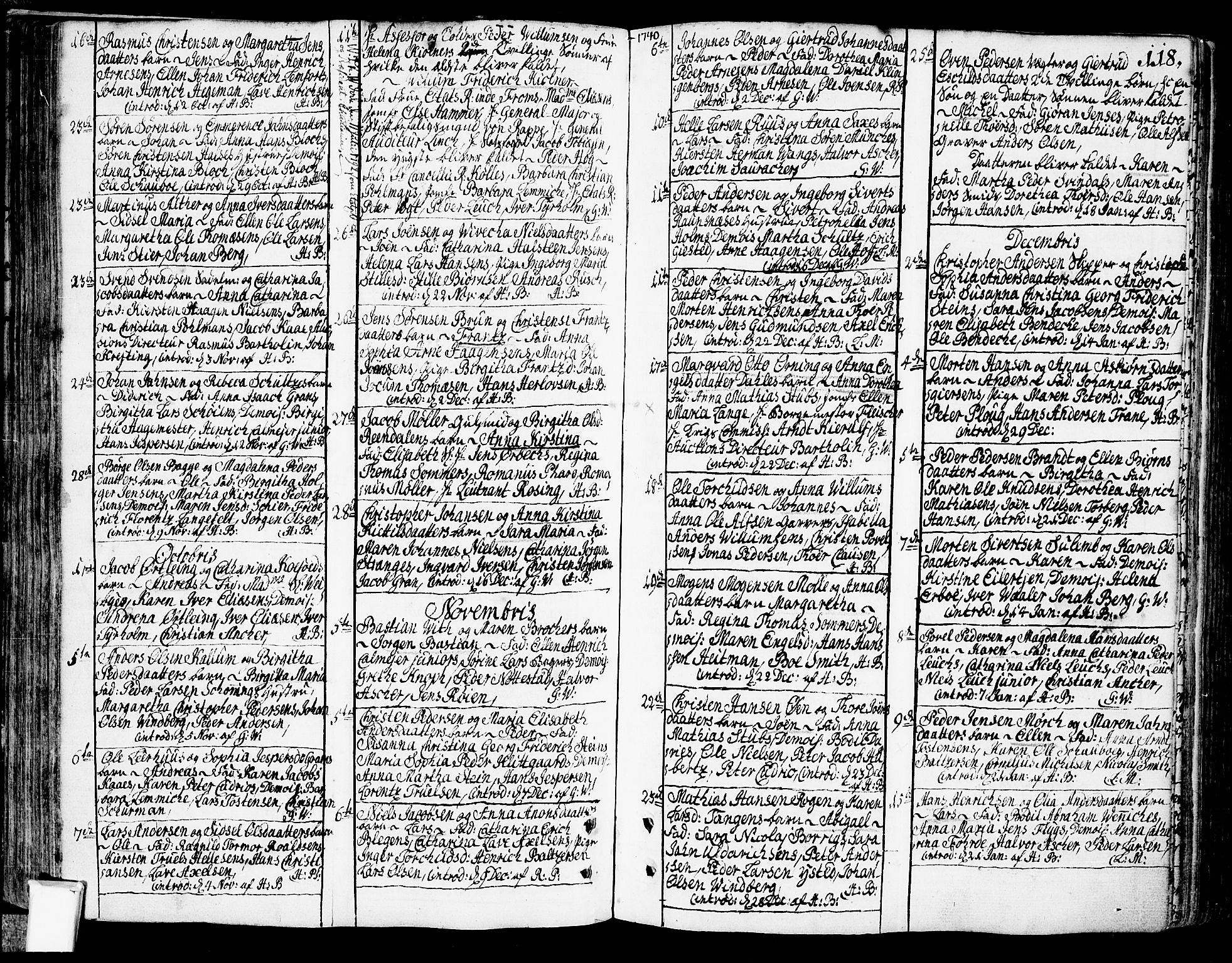 Oslo domkirke Kirkebøker, SAO/A-10752/F/Fa/L0003: Parish register (official) no. 3, 1731-1743, p. 118