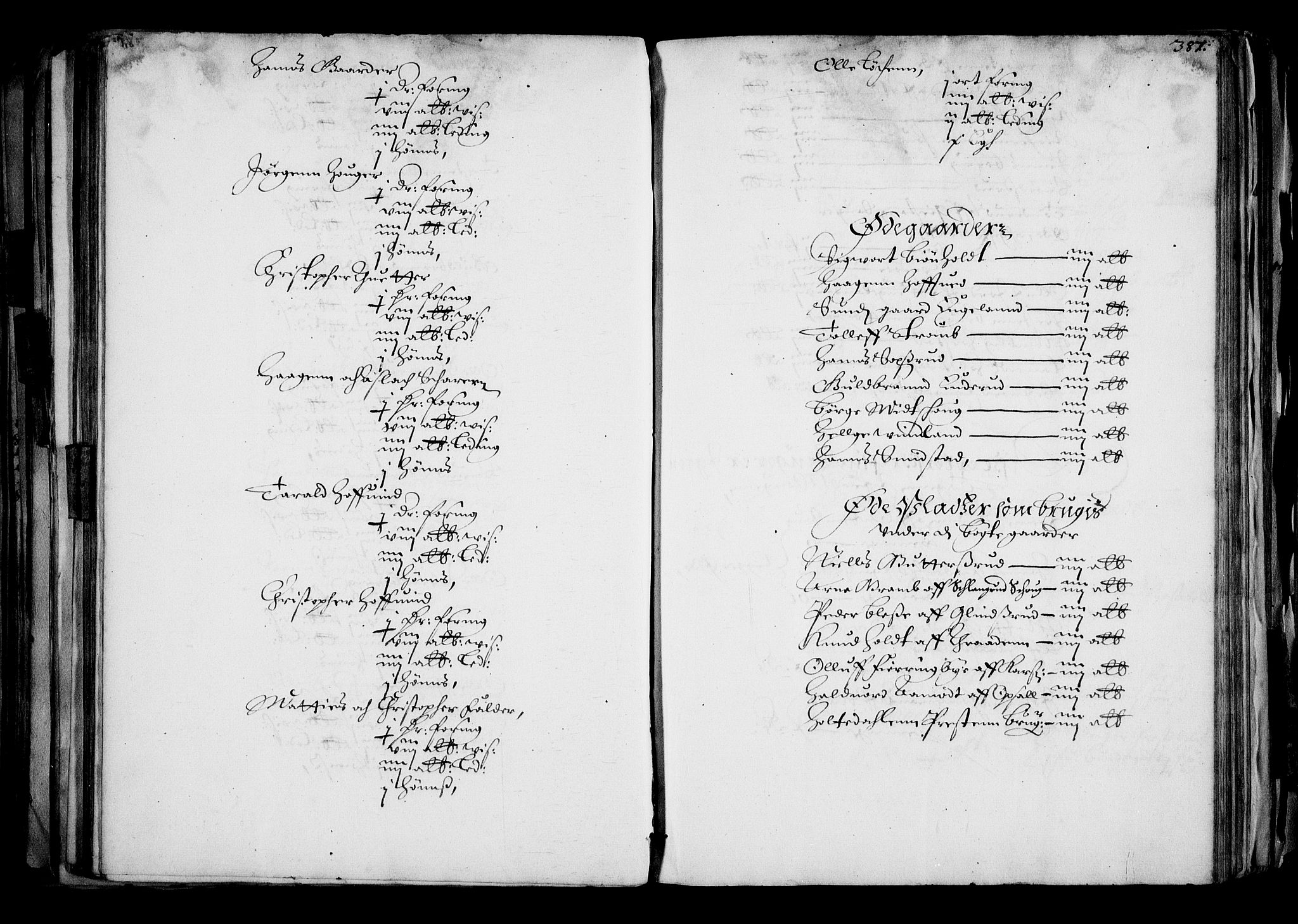 Rentekammeret inntil 1814, Realistisk ordnet avdeling, AV/RA-EA-4070/N/Na/L0001: [XI f]: Akershus stifts jordebok, 1652, p. 386b-387a