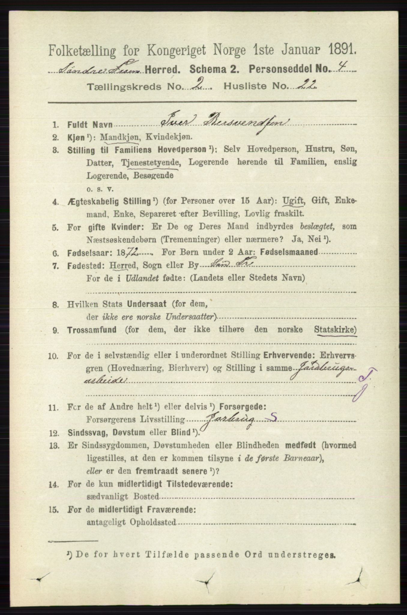 RA, 1891 census for 0519 Sør-Fron, 1891, p. 676