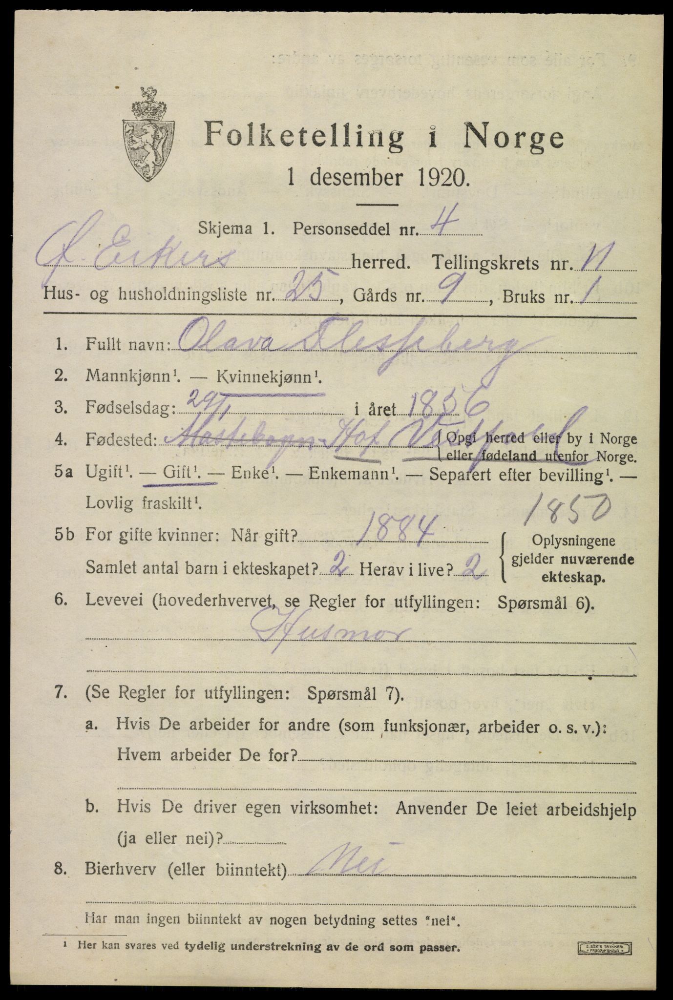 SAKO, 1920 census for Øvre Eiker, 1920, p. 17572