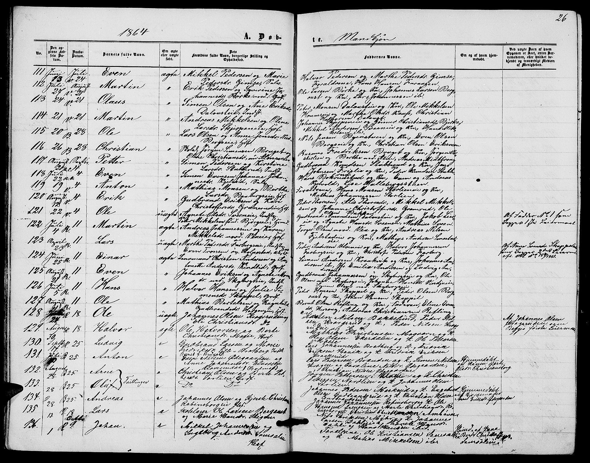 Ringsaker prestekontor, AV/SAH-PREST-014/L/La/L0007: Parish register (copy) no. 7, 1861-1869, p. 26