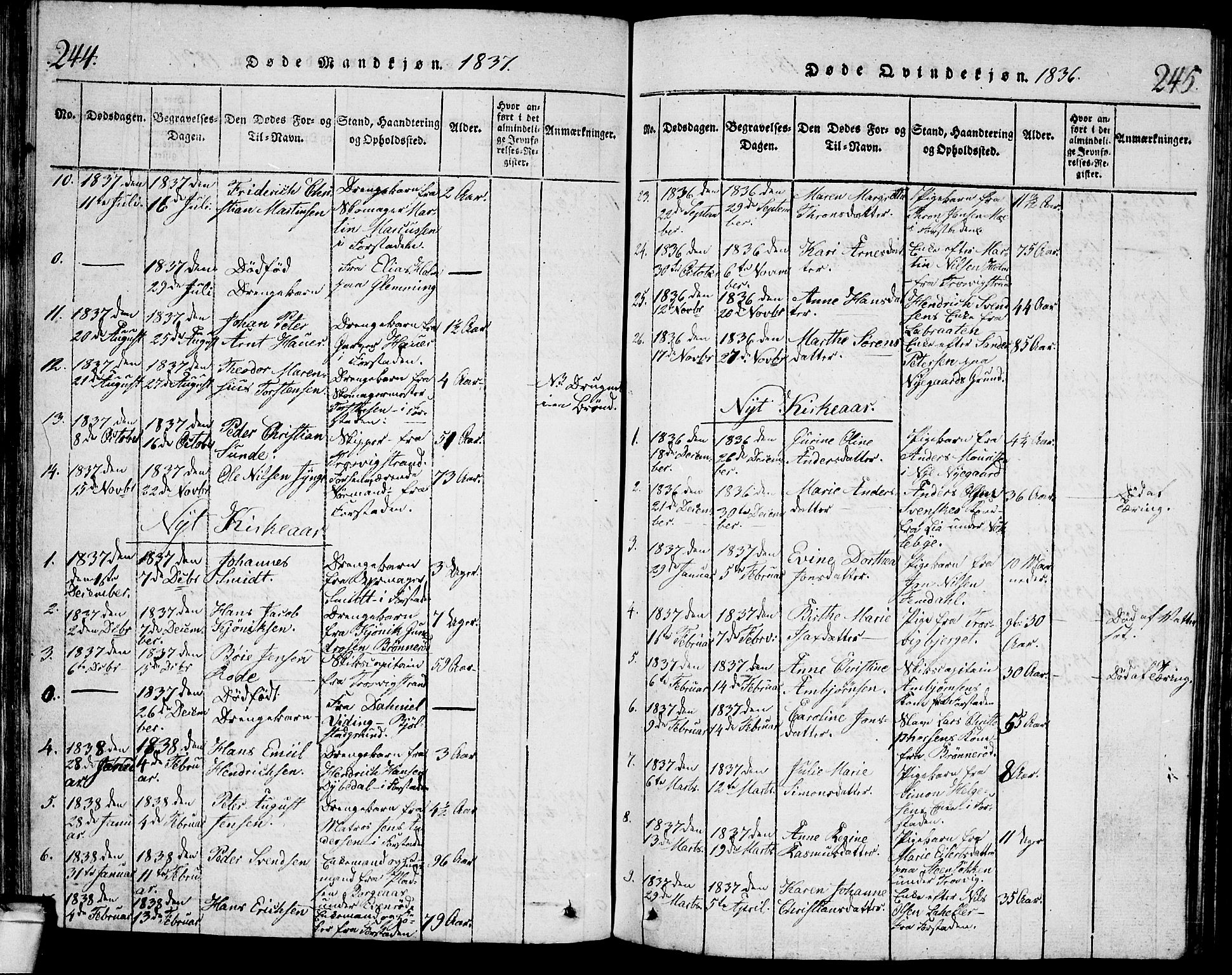 Glemmen prestekontor Kirkebøker, AV/SAO-A-10908/G/Ga/L0001: Parish register (copy) no. 1, 1816-1838, p. 244-245