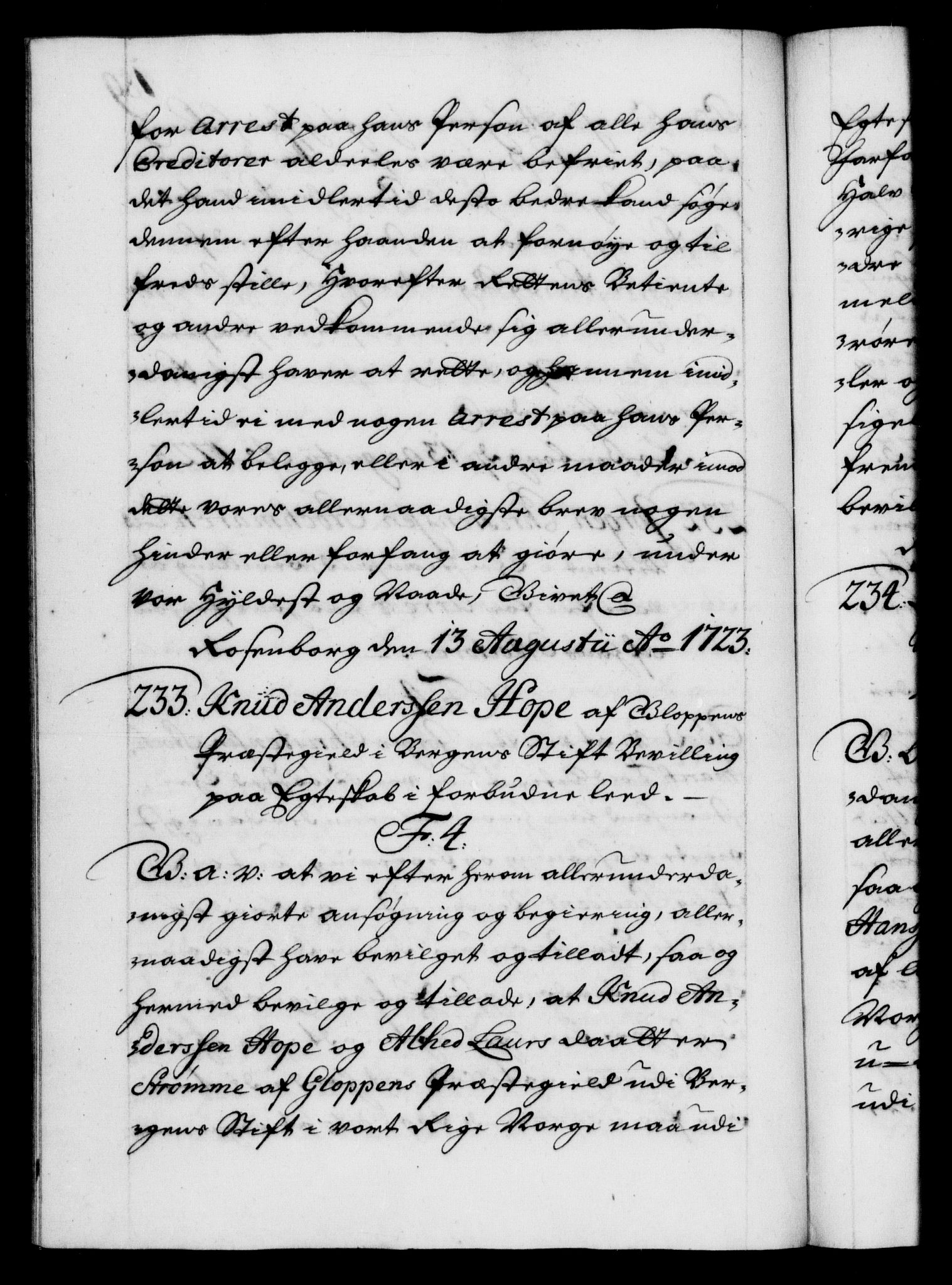 Danske Kanselli 1572-1799, AV/RA-EA-3023/F/Fc/Fca/Fcaa/L0024: Norske registre, 1723-1725, p. 189b