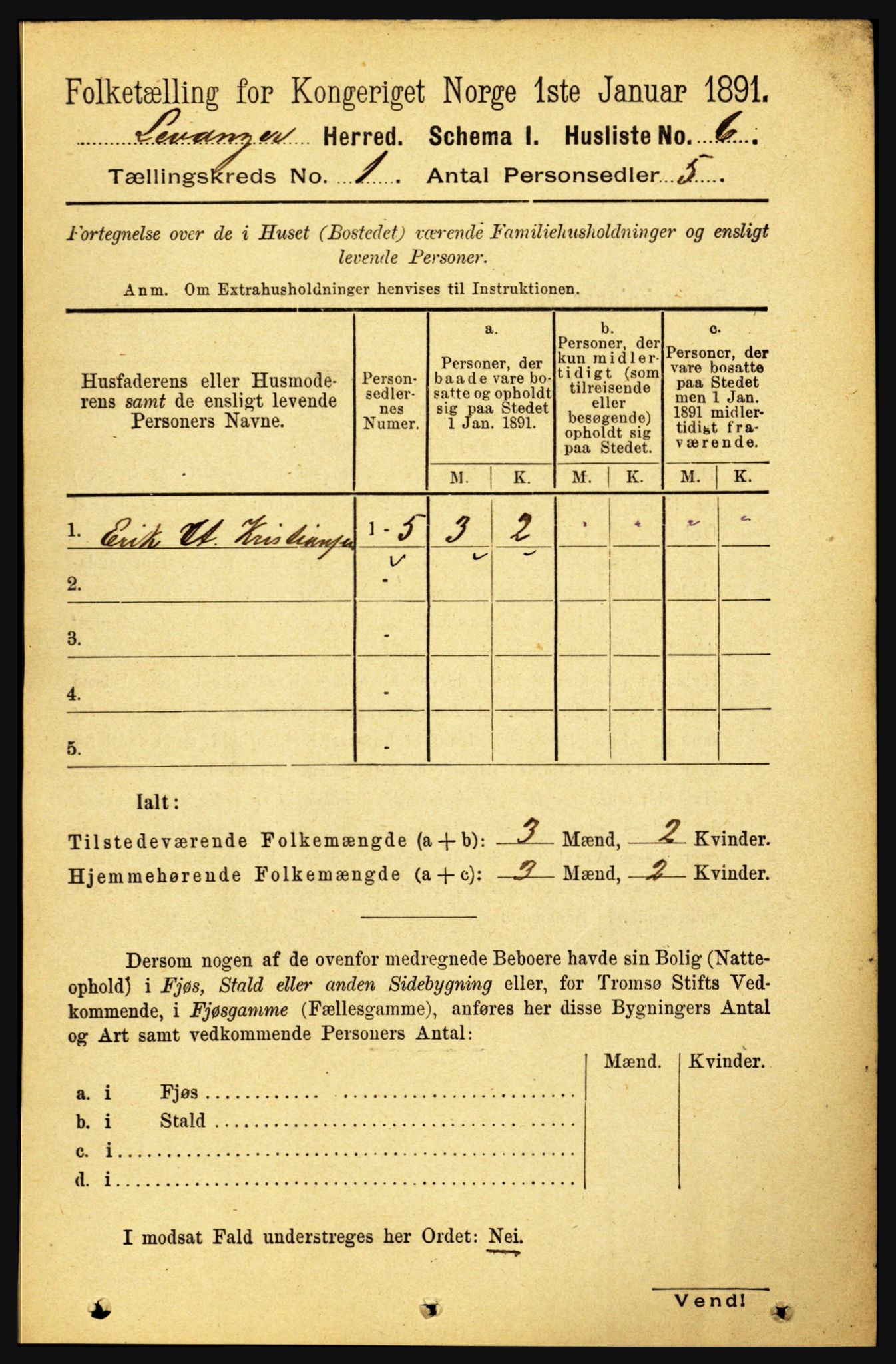 RA, 1891 census for 1720 Levanger, 1891, p. 26